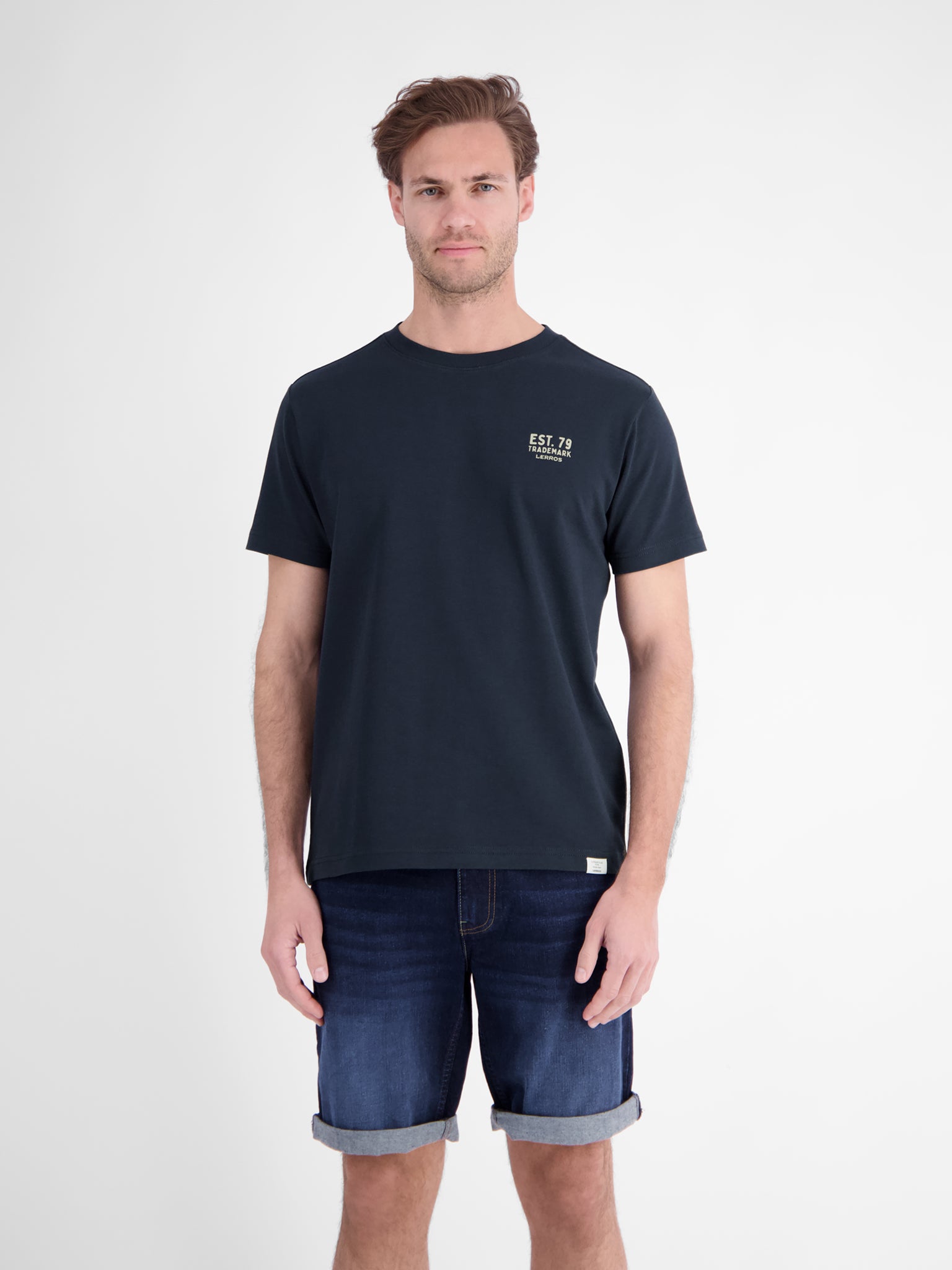 Lerros Herren T-Shirts kurz Classic Navy