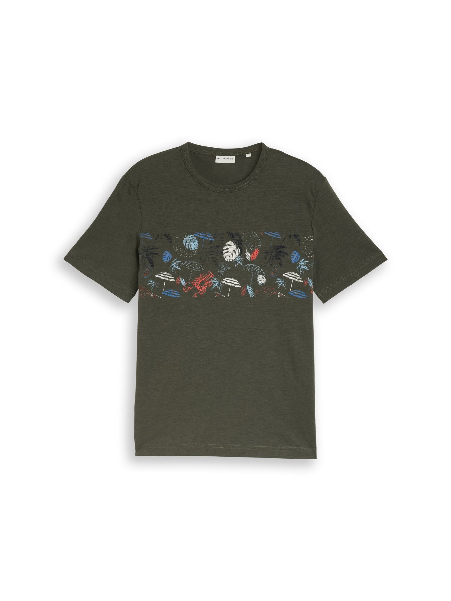 Tom Tailor Herren T-Shirts kurz Deep Leaf Green