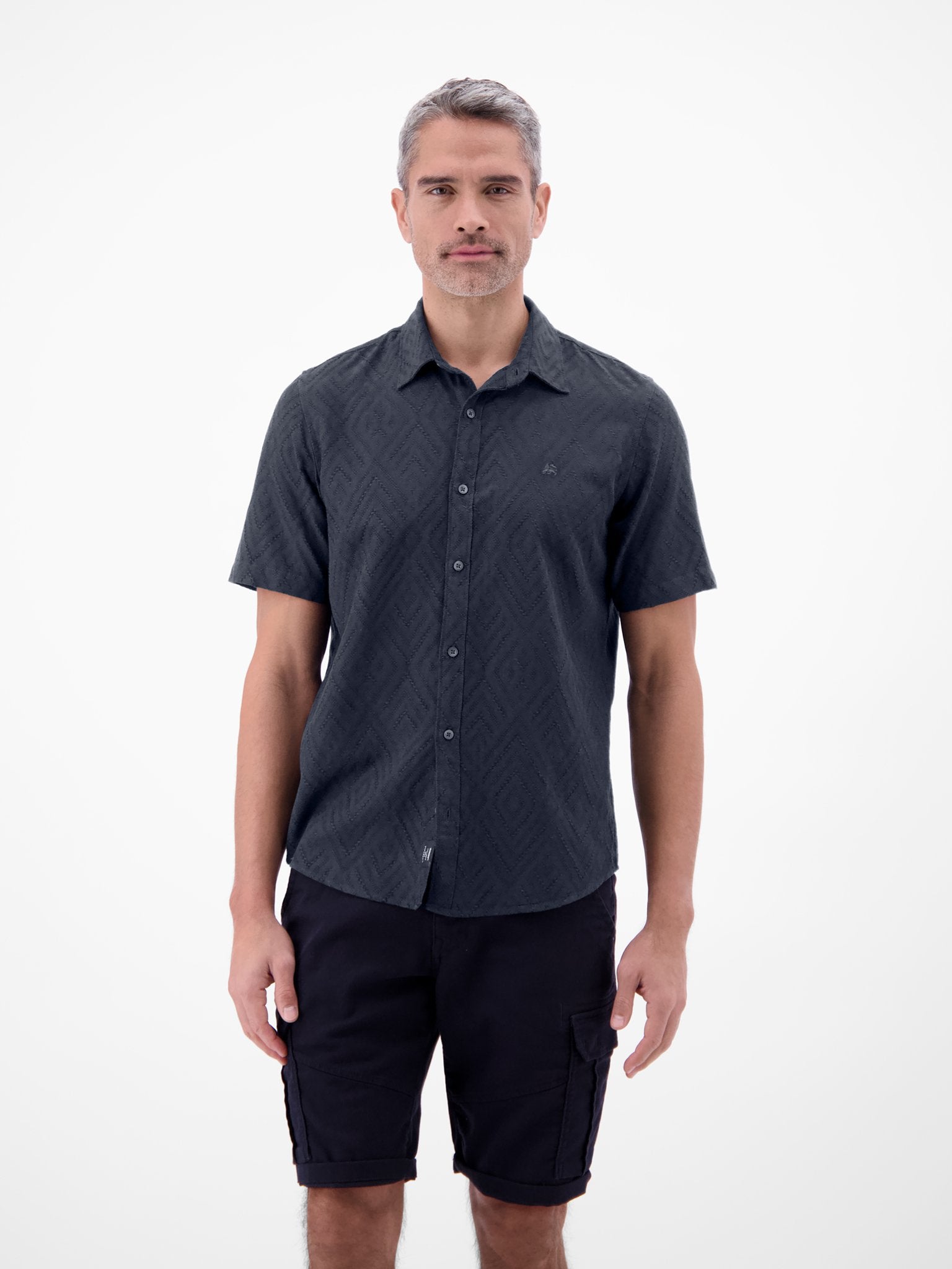 Lerros Herren Hemden kurz Classic Navy