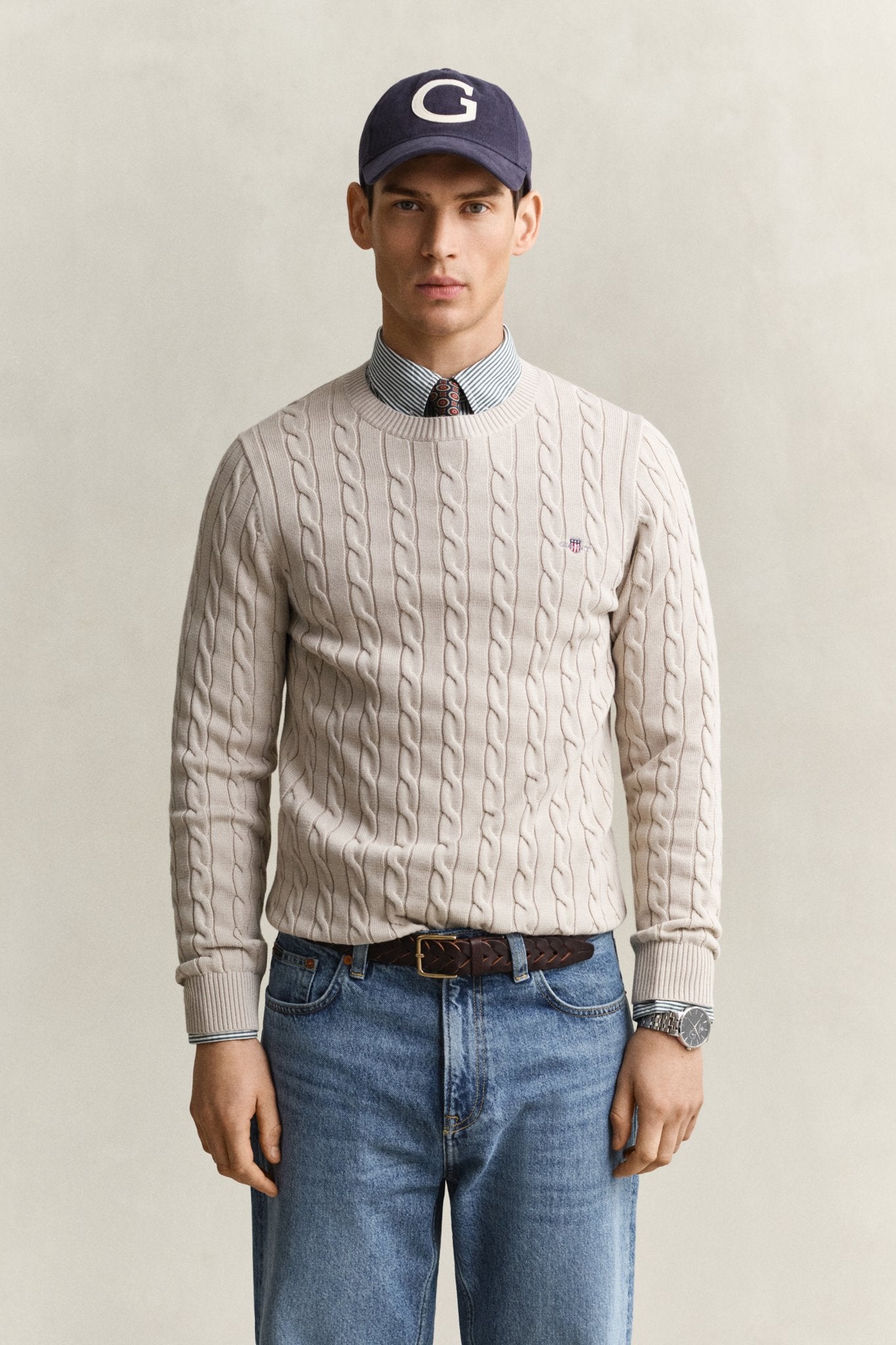 Gant Herren Pullover Clay Beige
