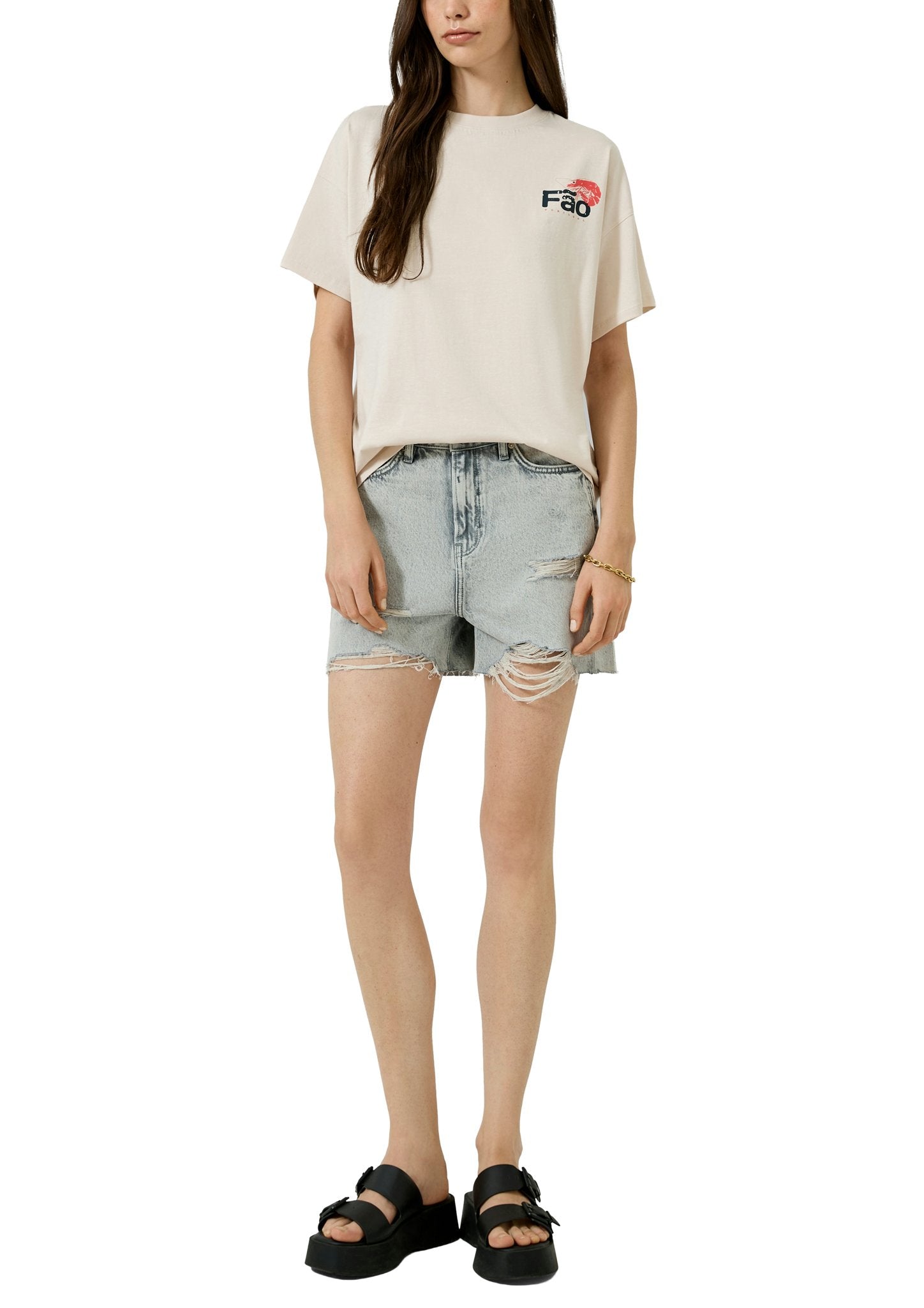 QS by S.Oliver Damen T-Shirts Grey/Black