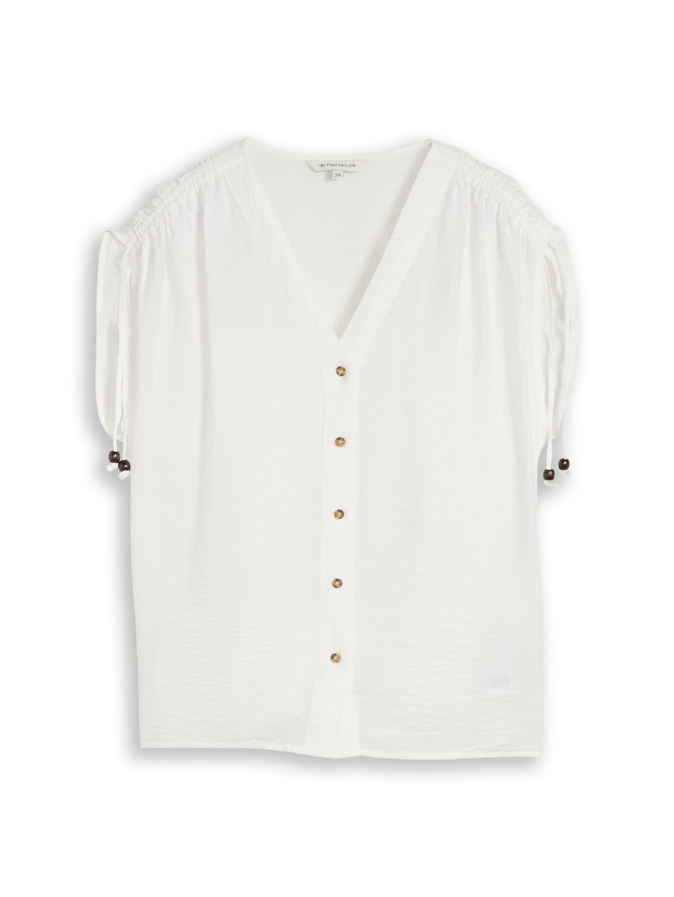 Tom Tailor Damen Blusen kurz Whisper White