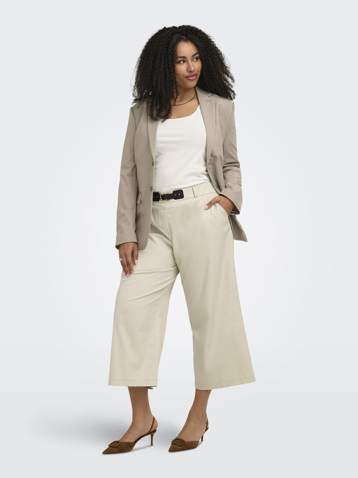 Only Carmakoma Damen Hosen Oatmeal