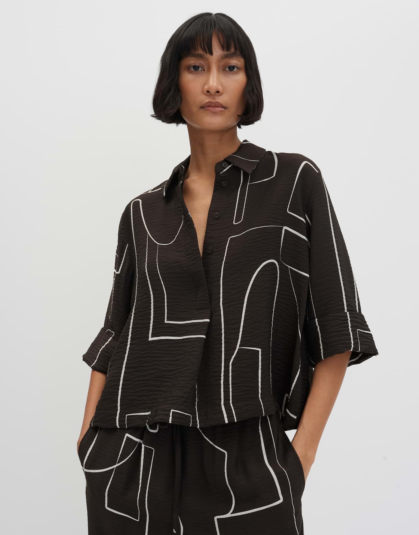 Someday Damen Blusen Dark Truffle