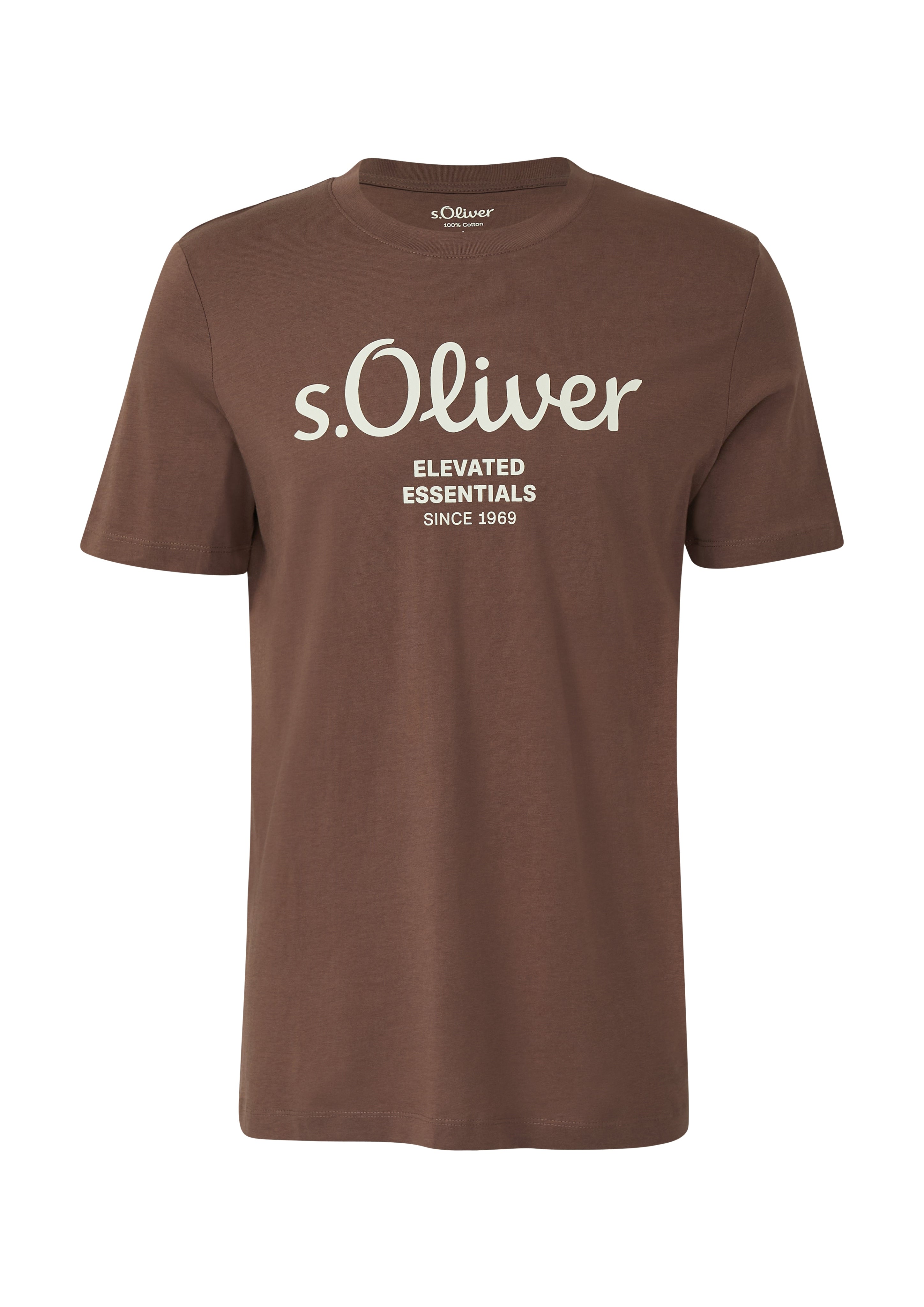 S. Oliver red Herren T-Shirts kurz Brown
