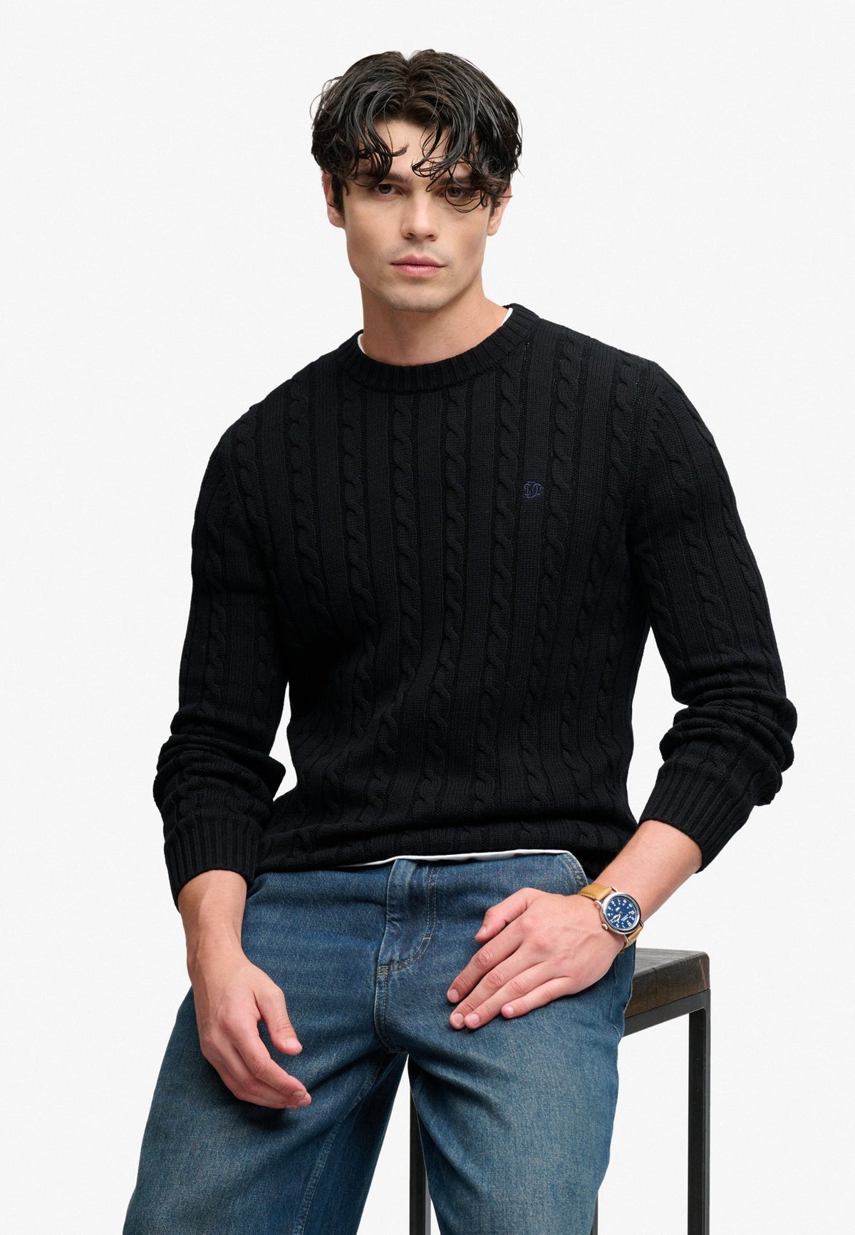 Superdry Herren Strickjacken A Black