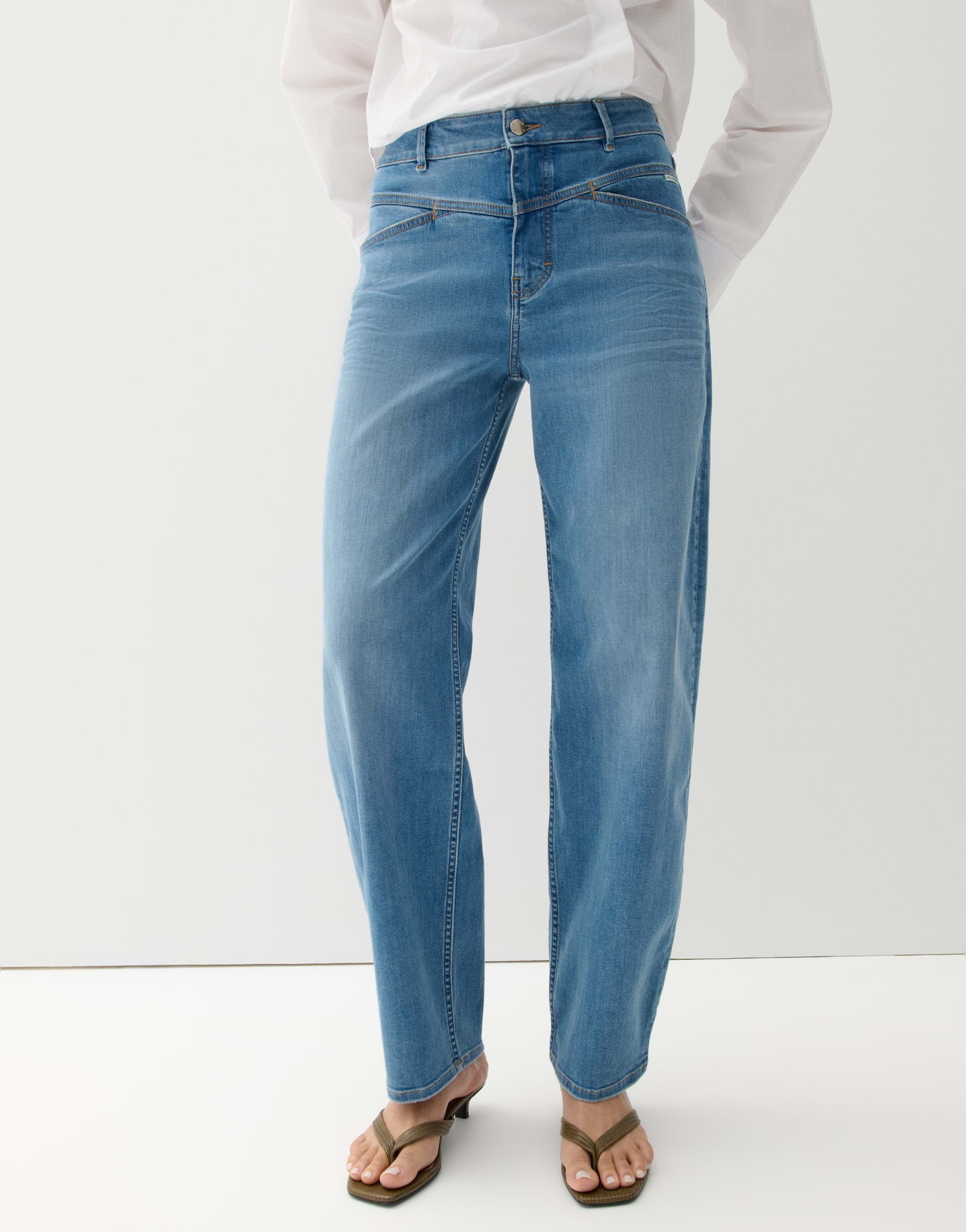 Opus Pants Damen Jeans Mid Blue