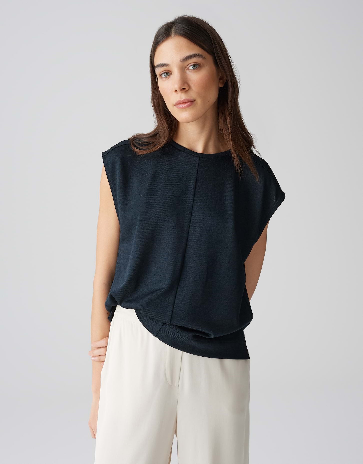 Opus Damen T-Shirts Coal Blue