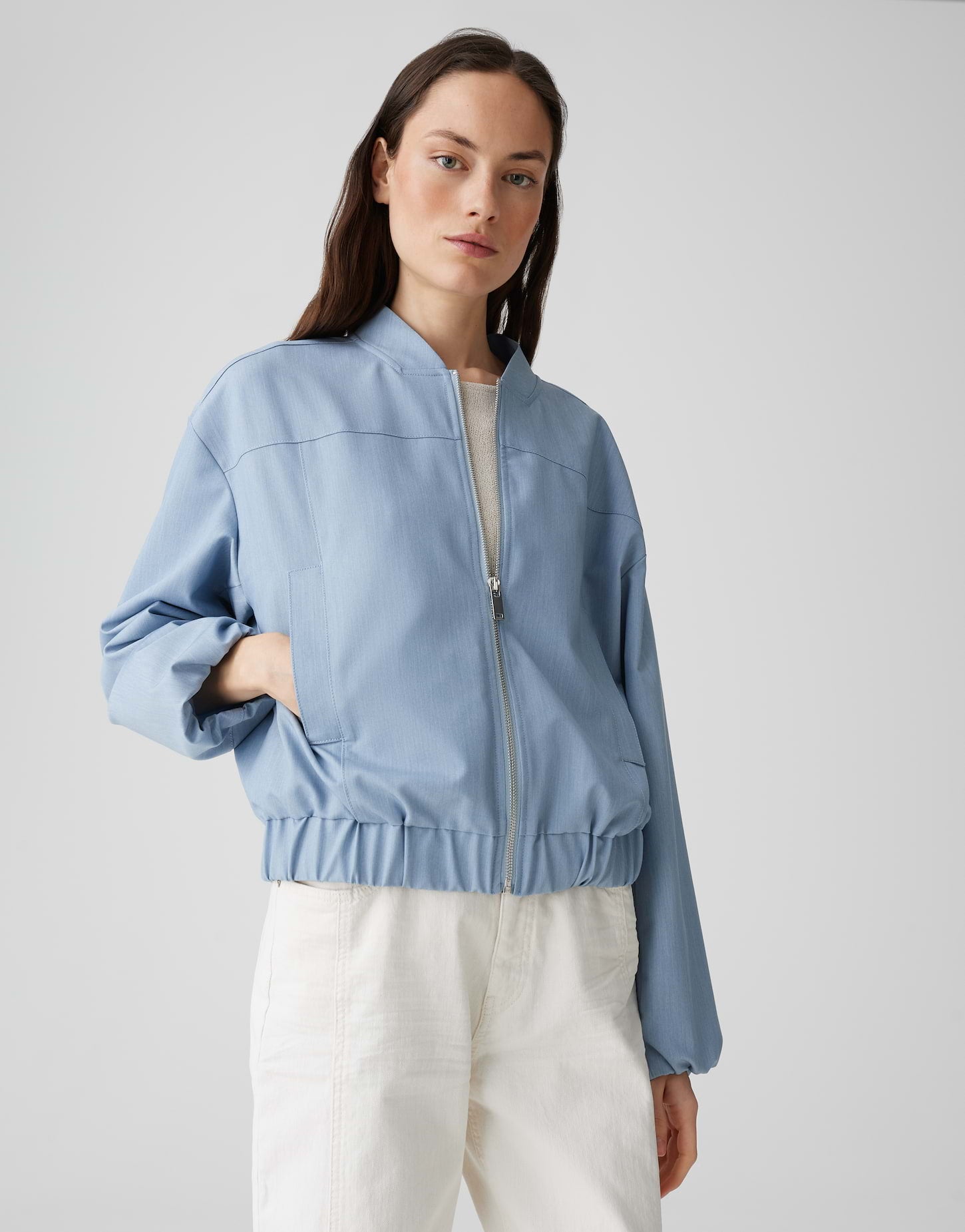 Opus Damen Blazer Oxford Blue