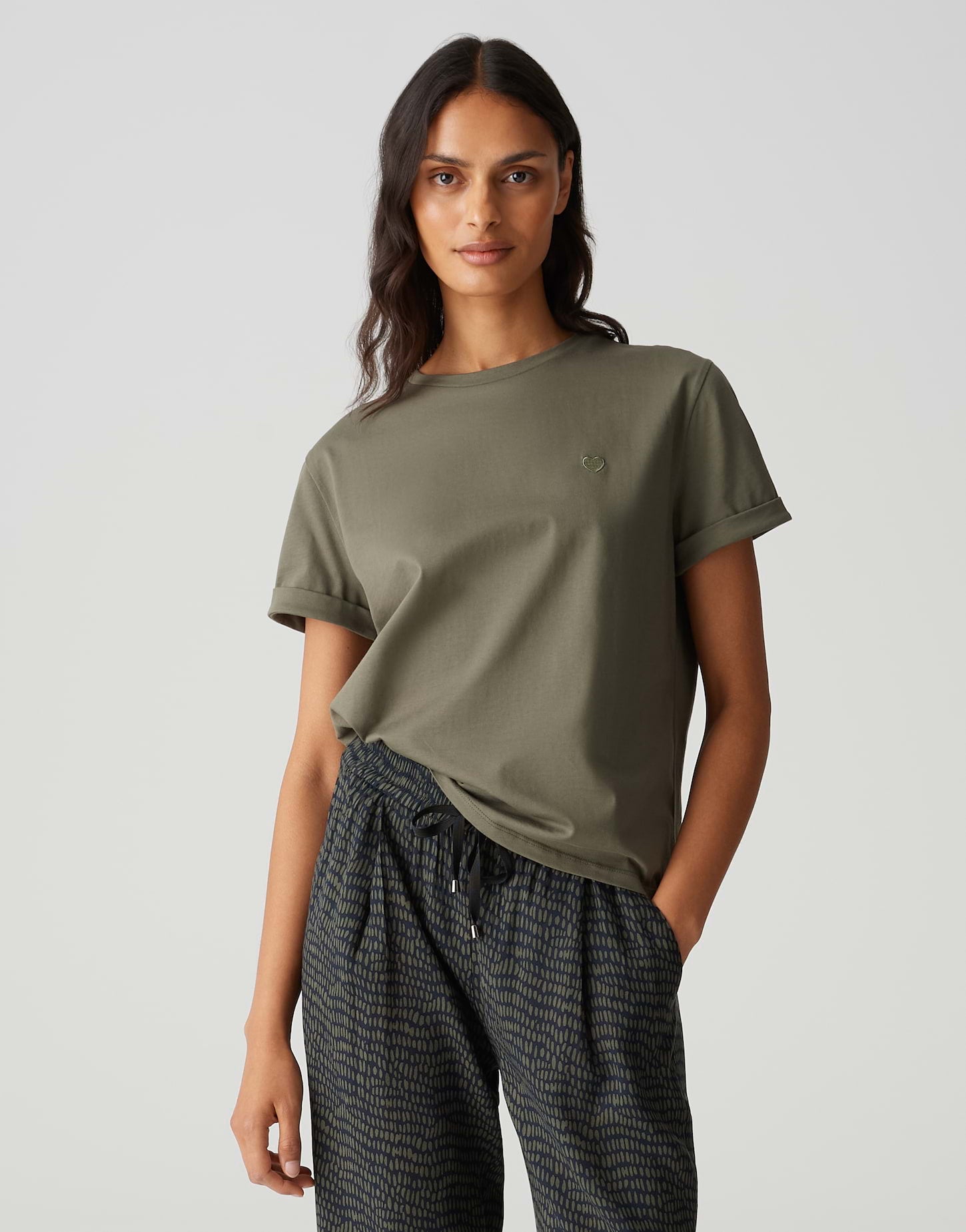 Opus Damen T-Shirts Olive Leaf