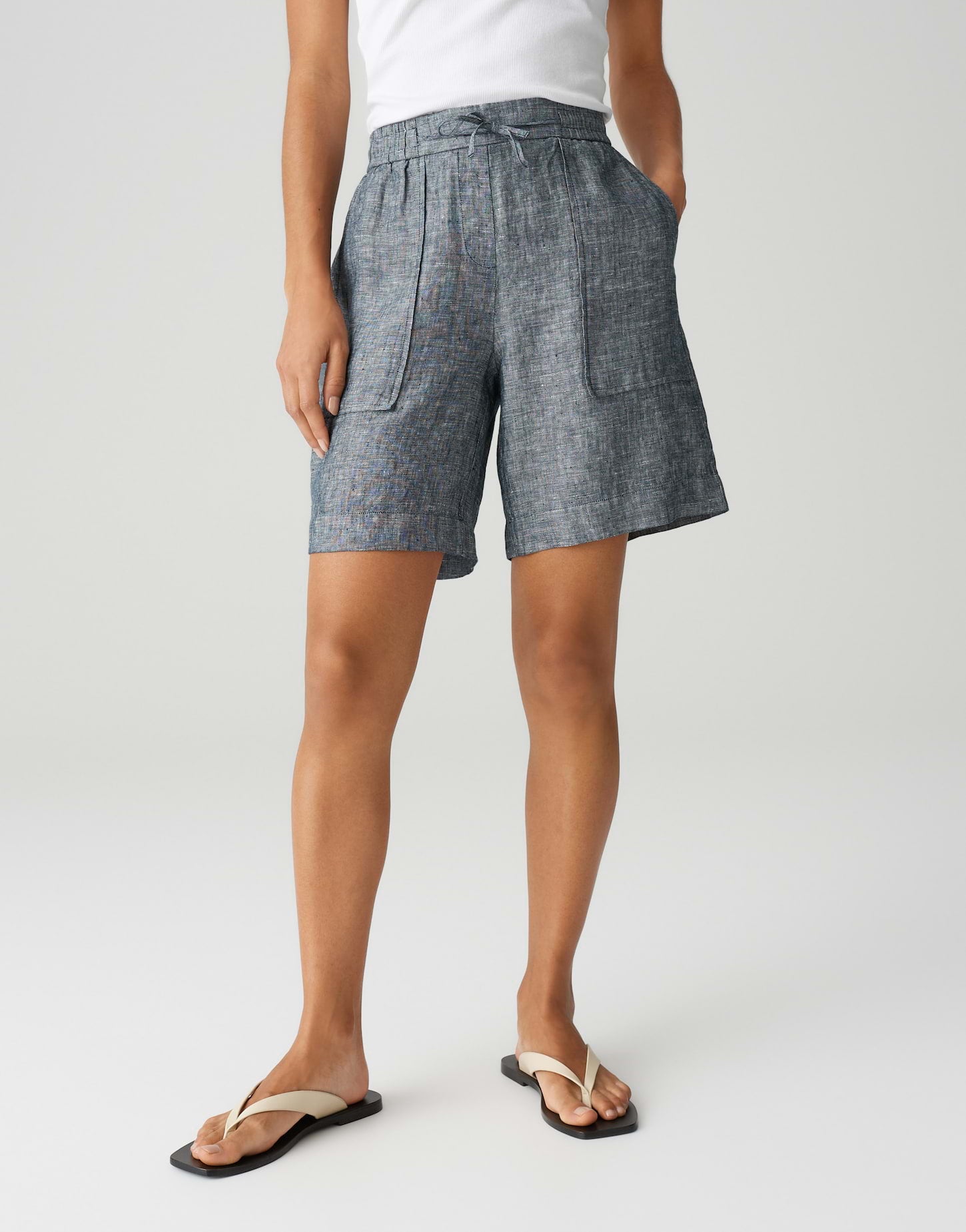 Opus Damen Shorts Coal Blue