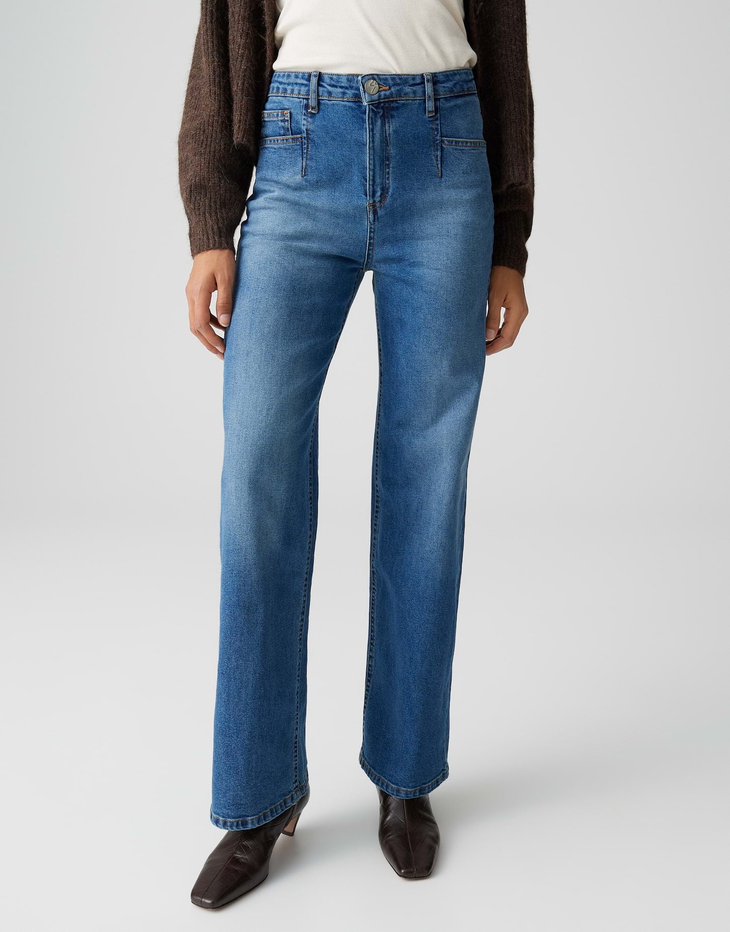 Opus Damen Jeans Mid Classic Blu