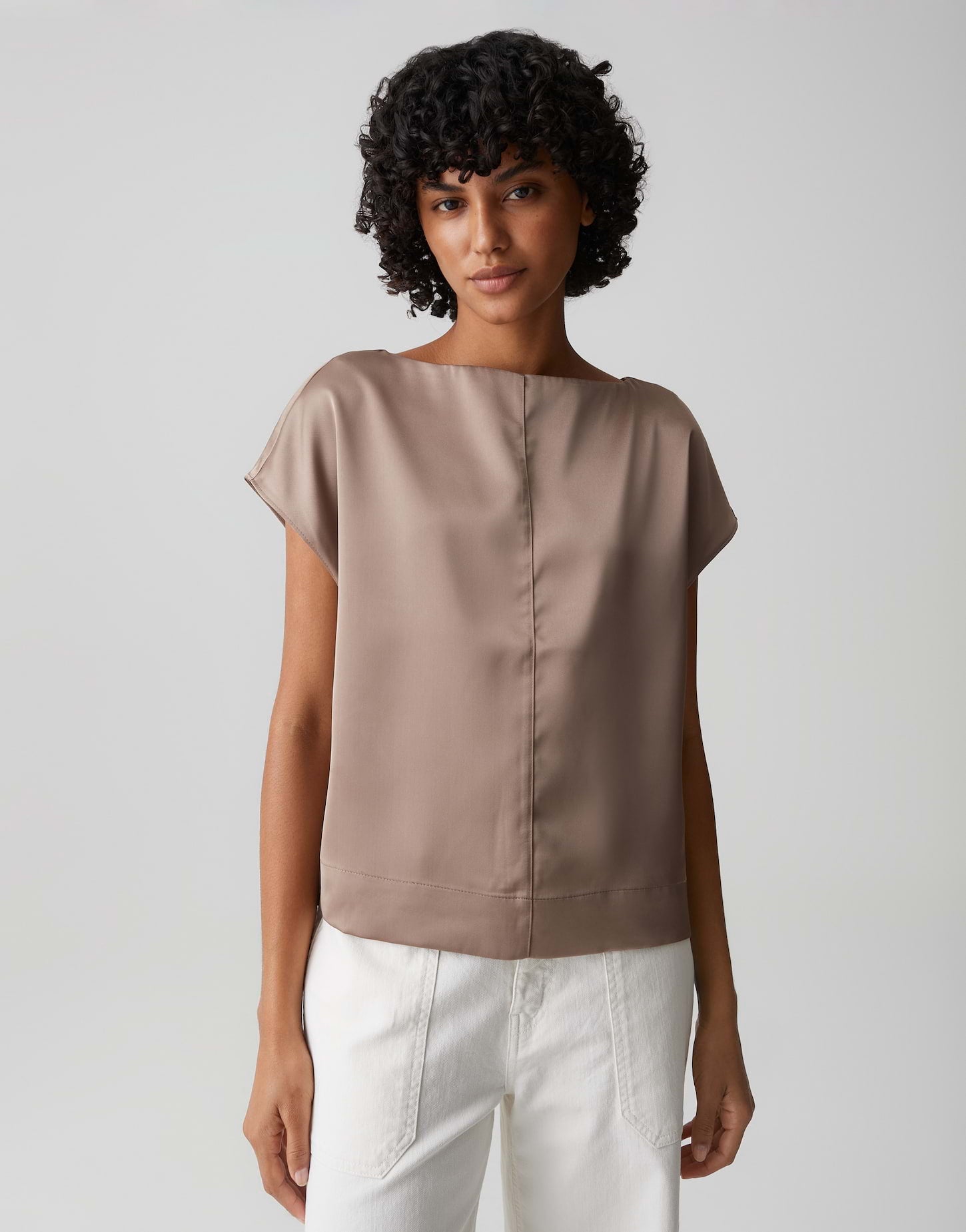 Opus Damen Blusen Warm Taupe