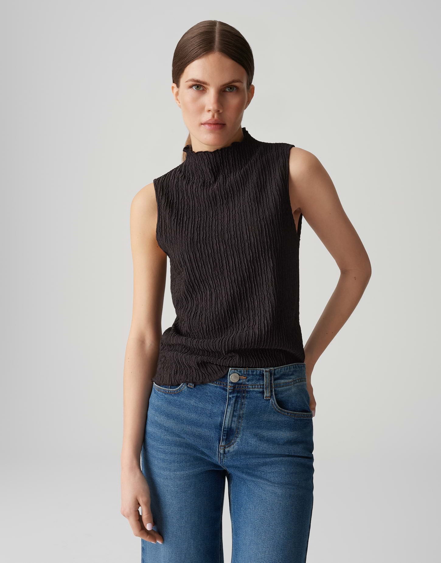 Opus Damen T-Shirts Midnight Brown