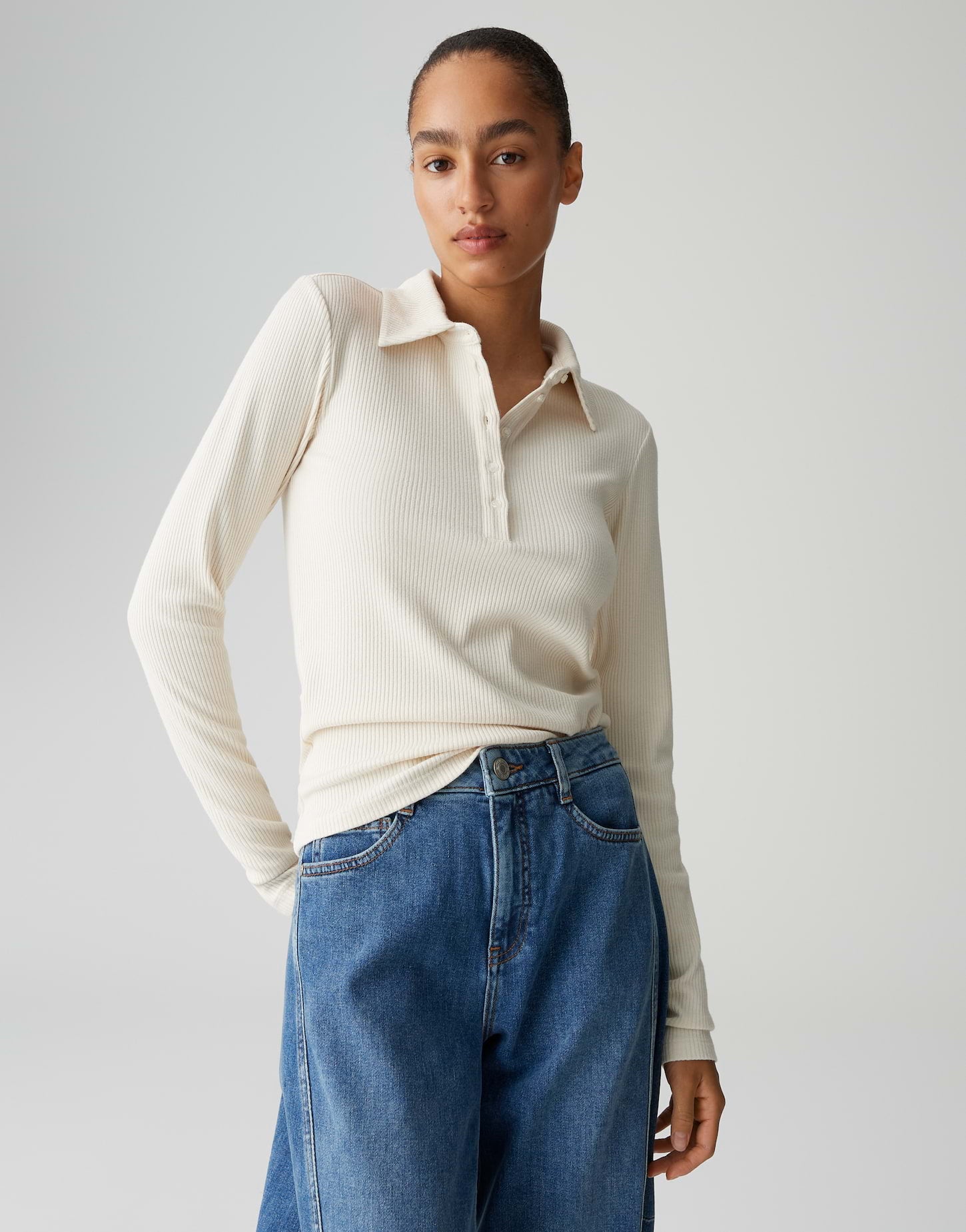 Opus Damen T-Shirts Soft Cream