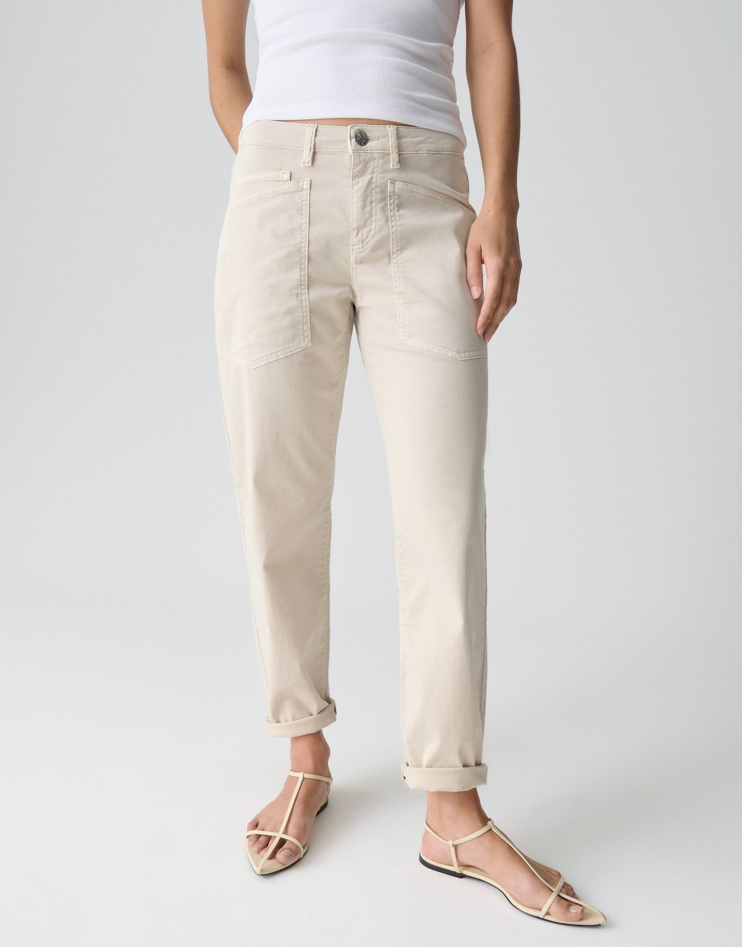 Opus Pants Damen Hosen Natural G
