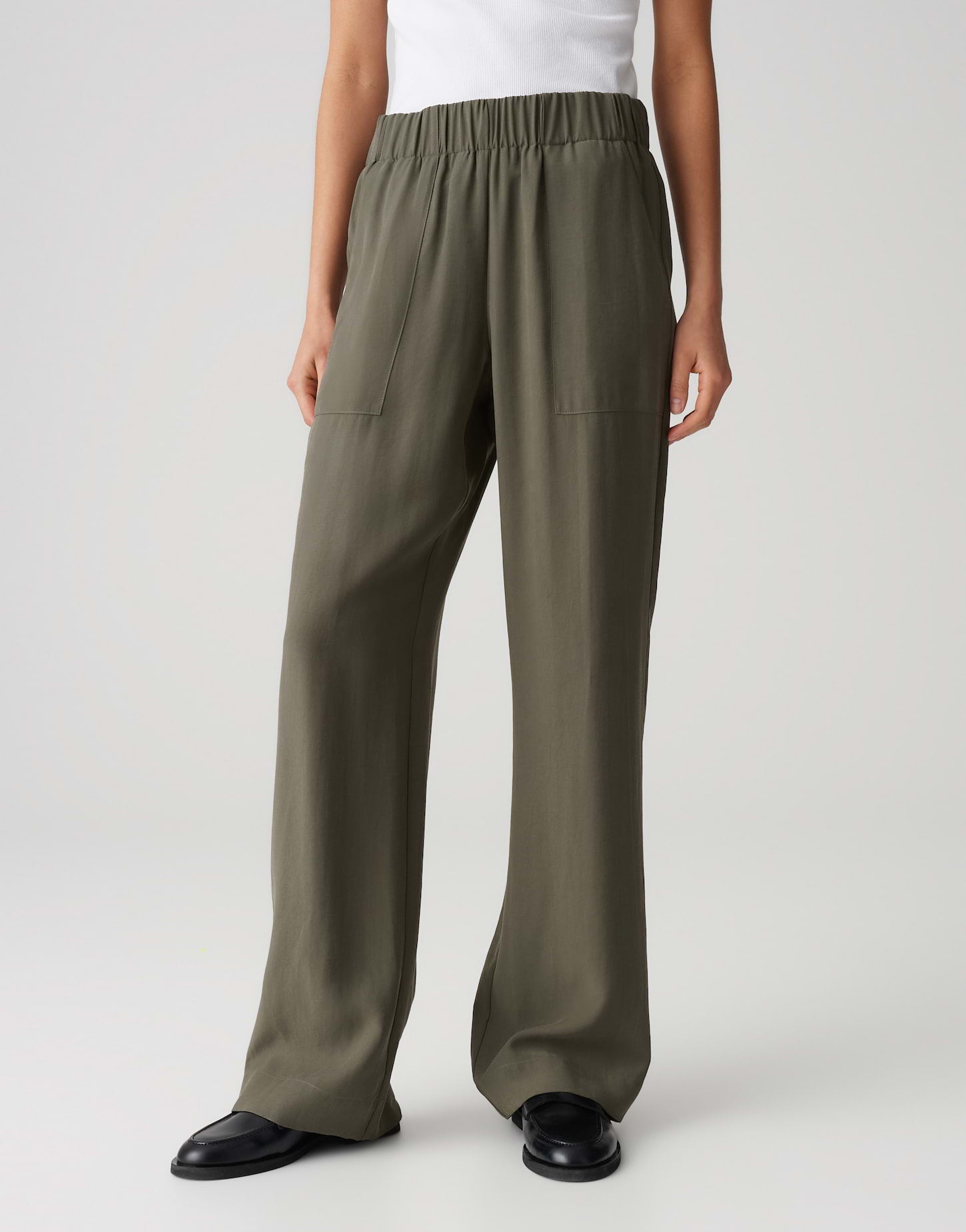 Opus Damen Hosen Olive Leaf
