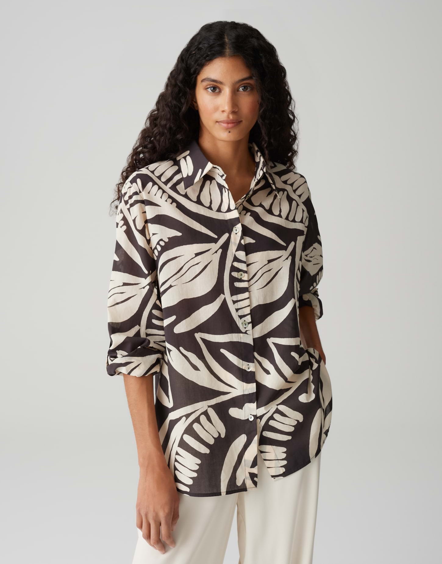 Opus Damen Blusen Midnight Brown