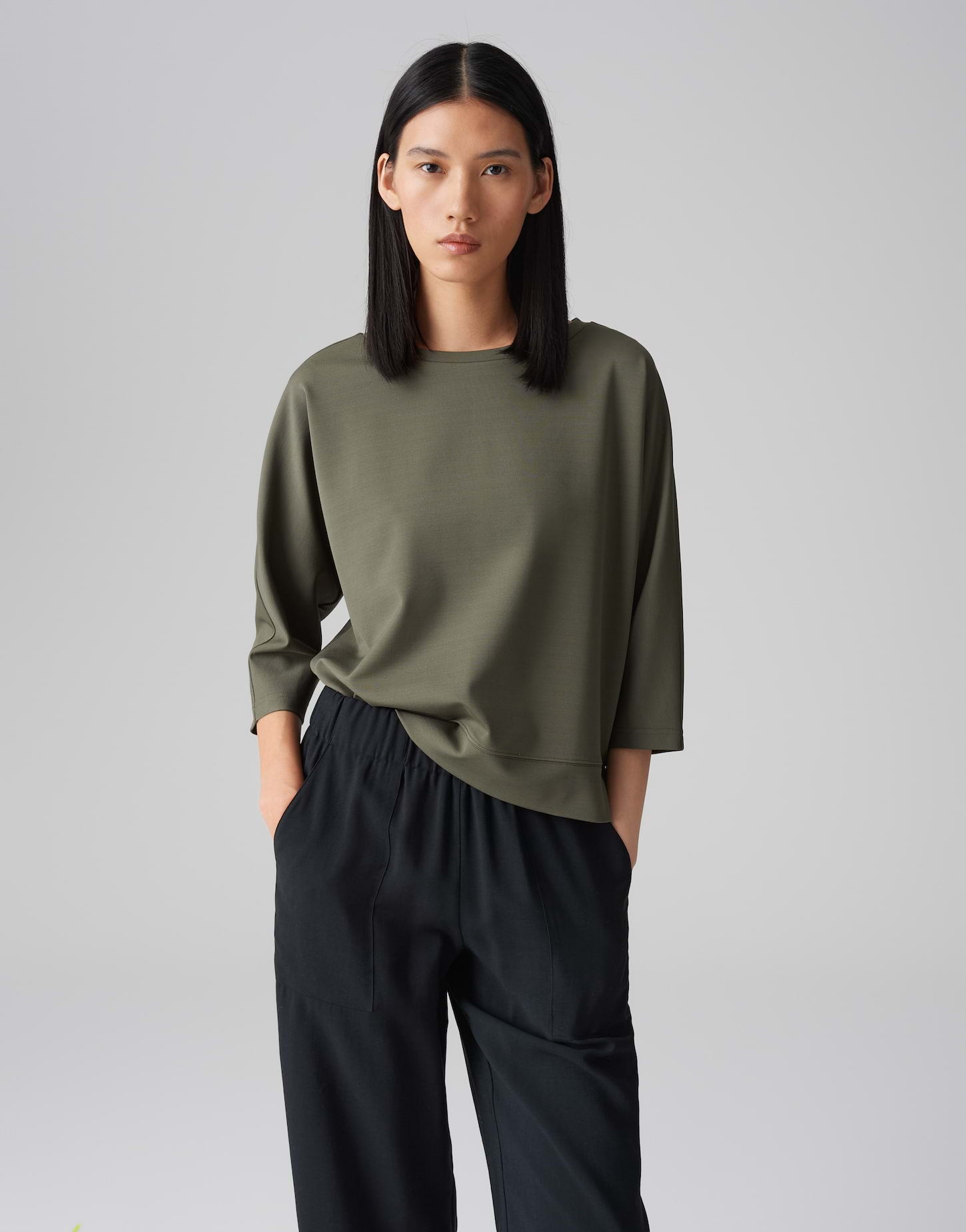 Opus Damen T-Shirts Olive Leaf