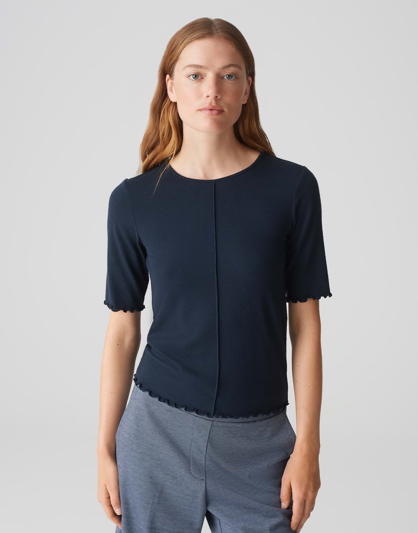 Opus Damen T-Shirts Coal Blue