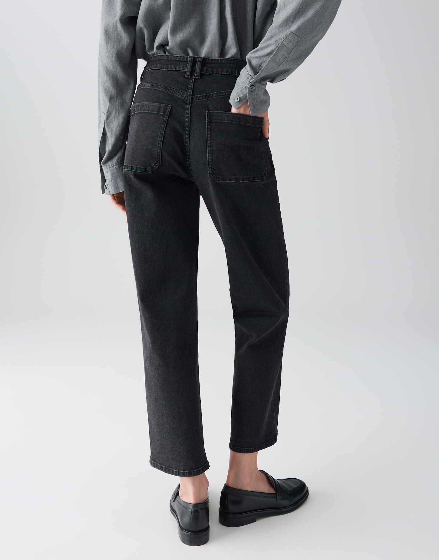 Opus Damen Jeans Dark Coal Grey