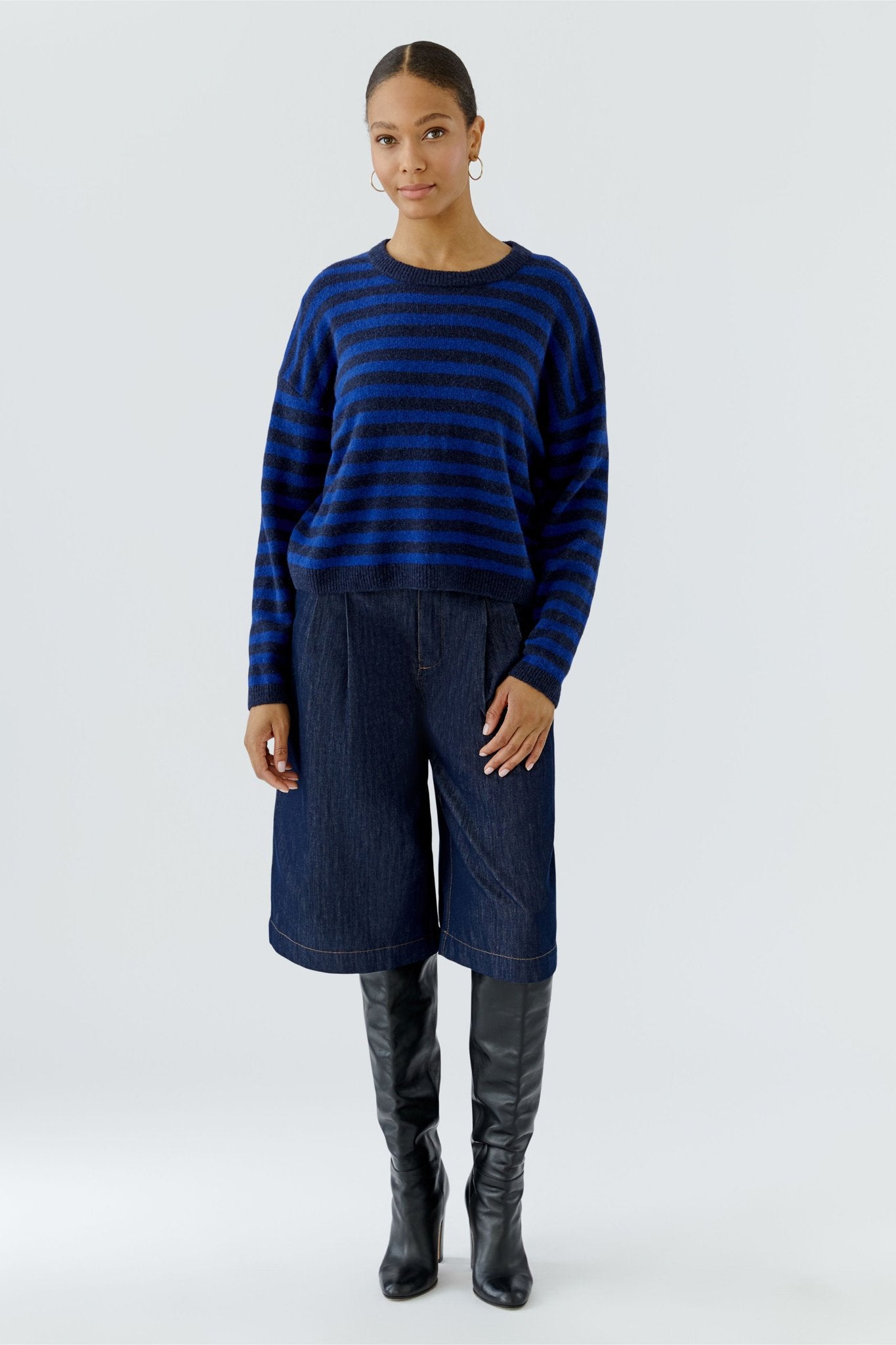 Oui Damen Pullover Blue Blue