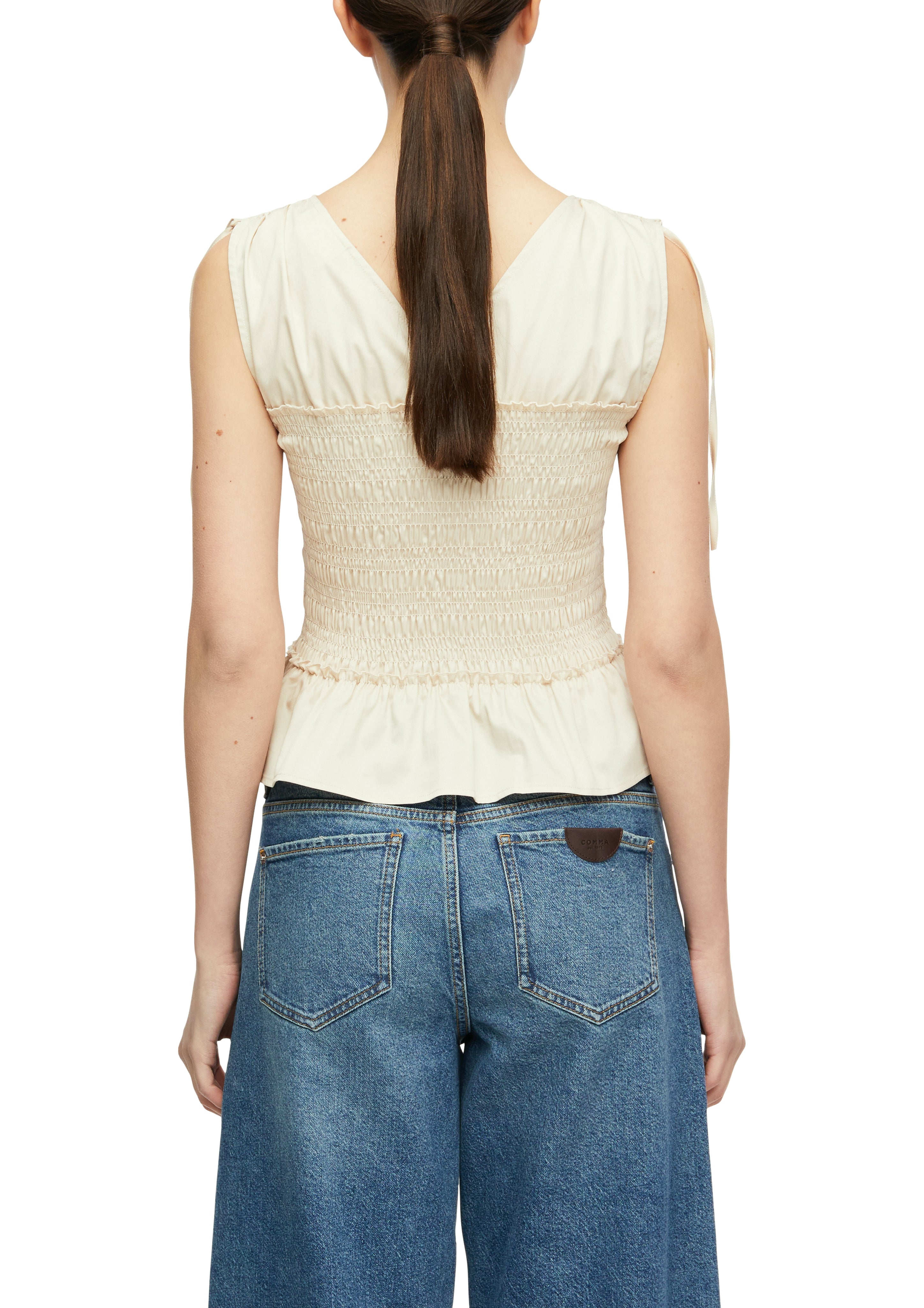 Comma Damen Tops Grey/Black