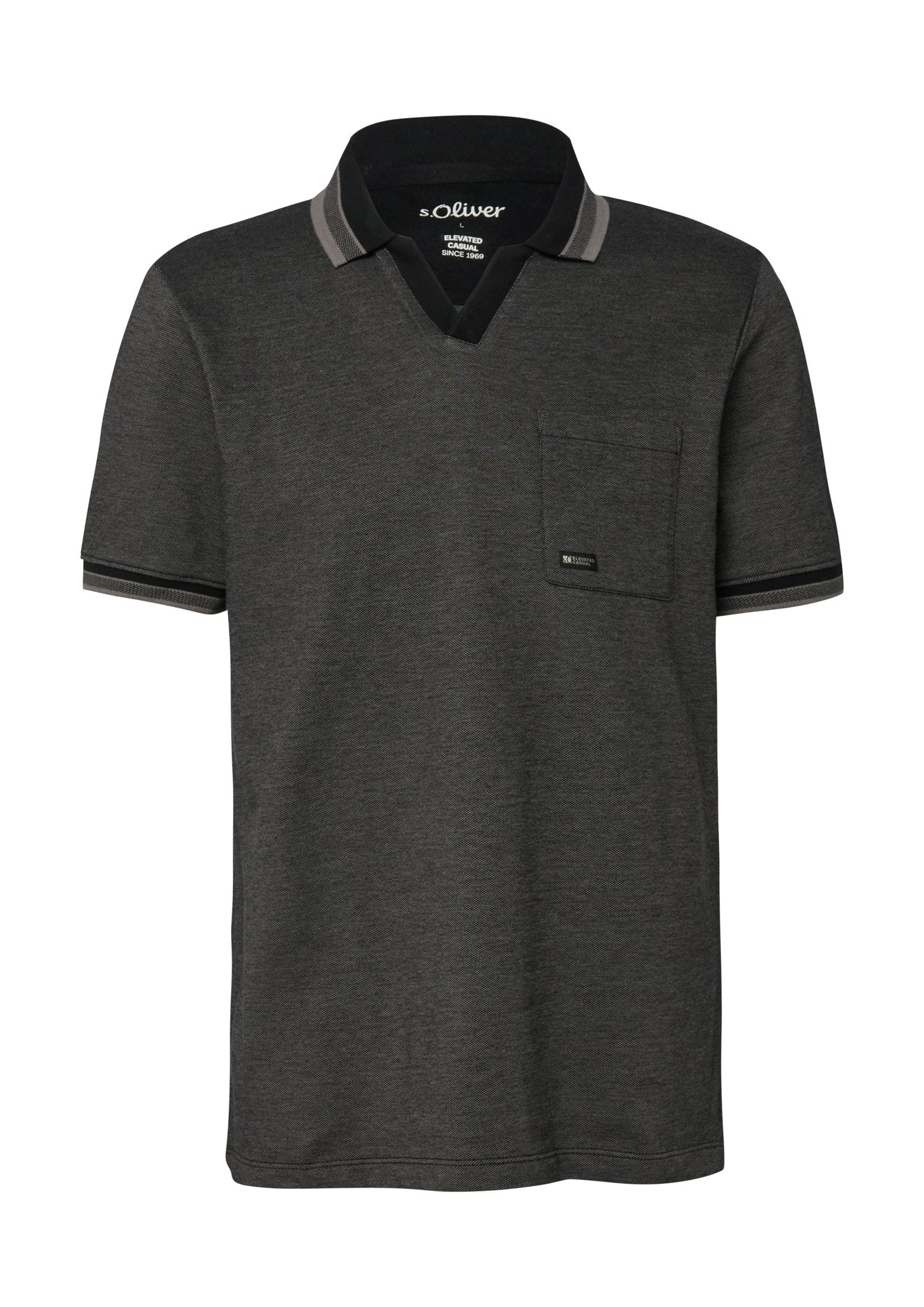 S. Oliver red Herren Polo-Shirts Grey/Black
