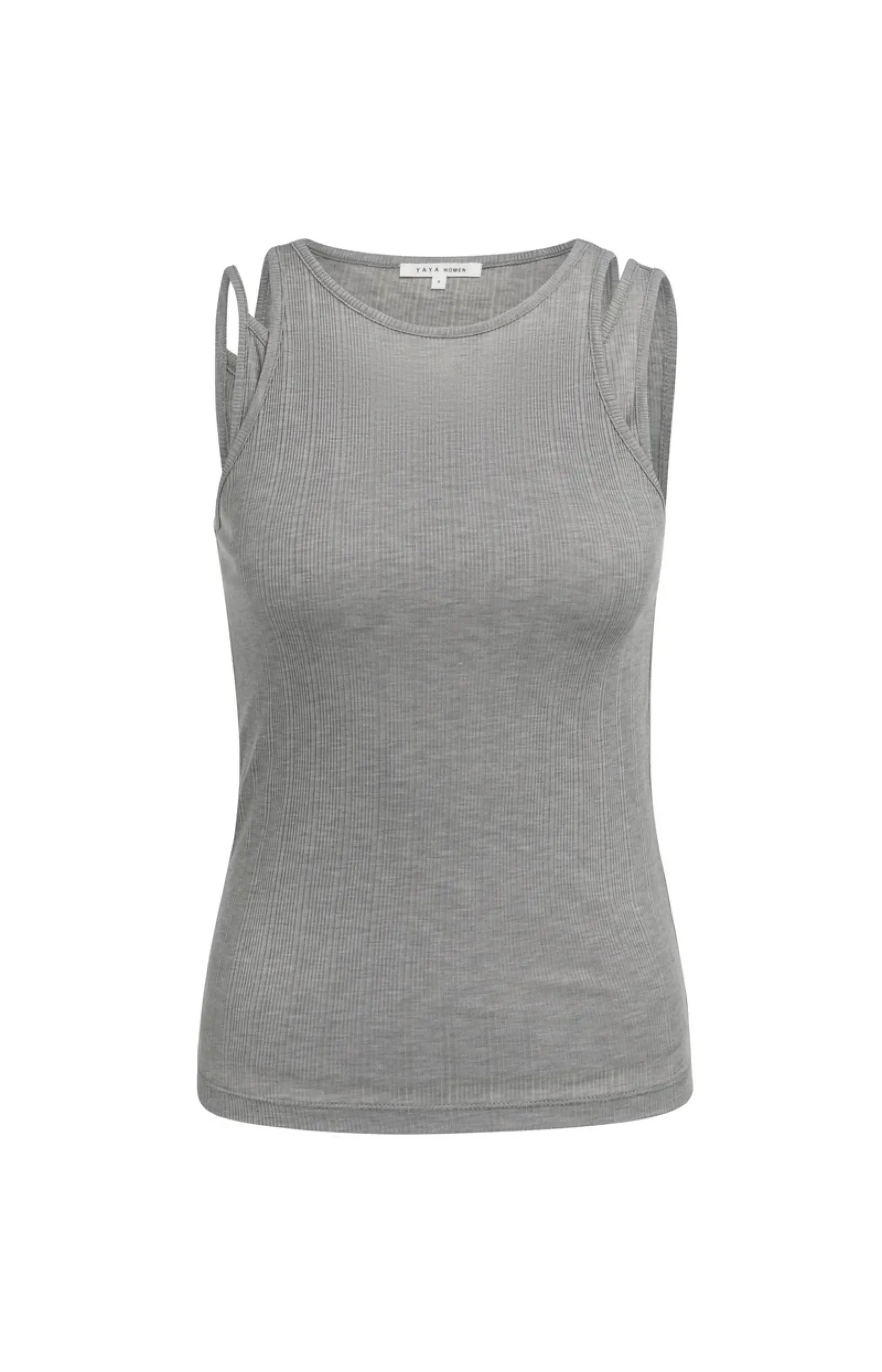 Doppellagiges Tanktop mit asymmetrischen Trägern