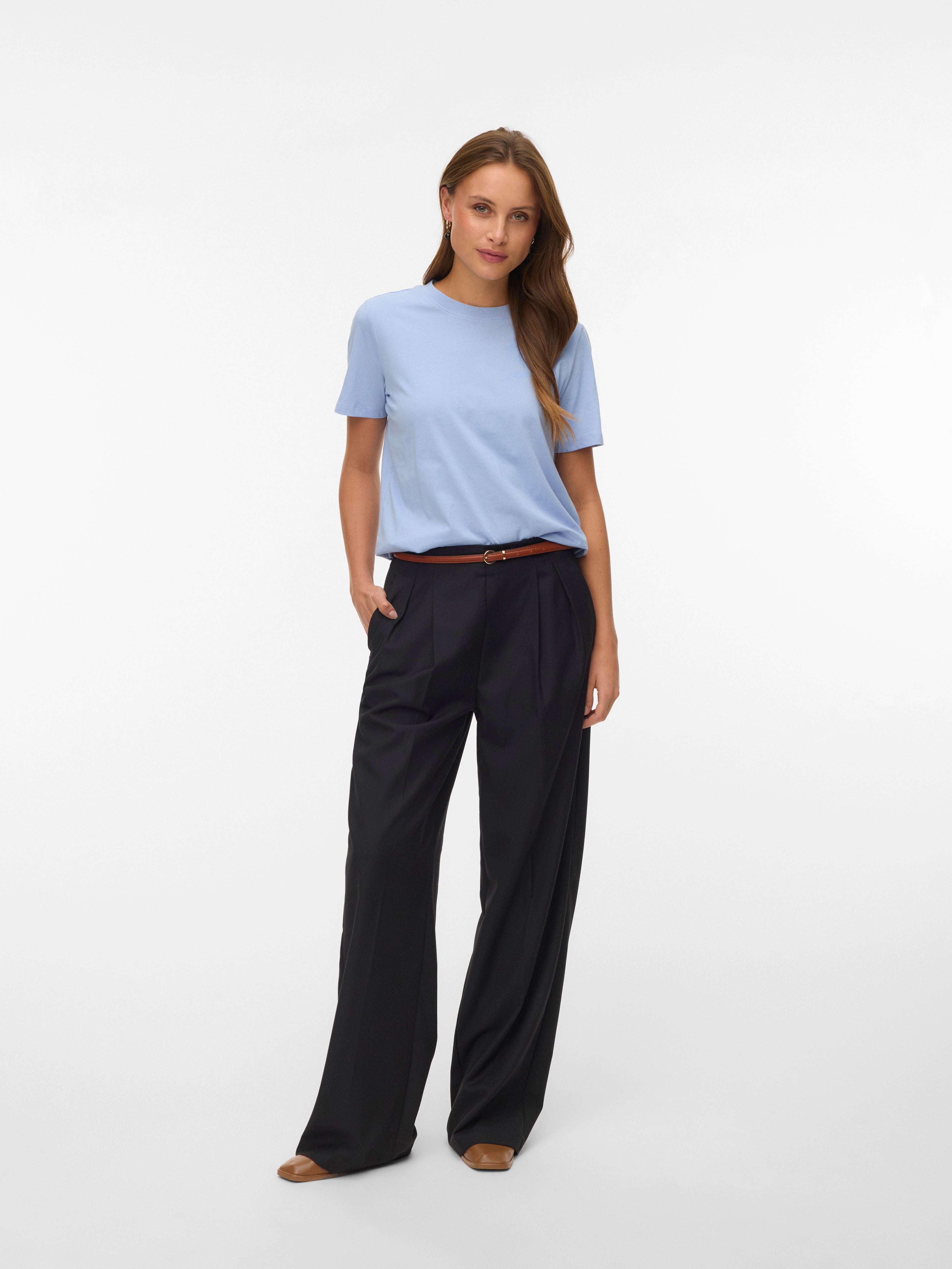 Vero Moda Damen T-Shirts Brunnera Blue