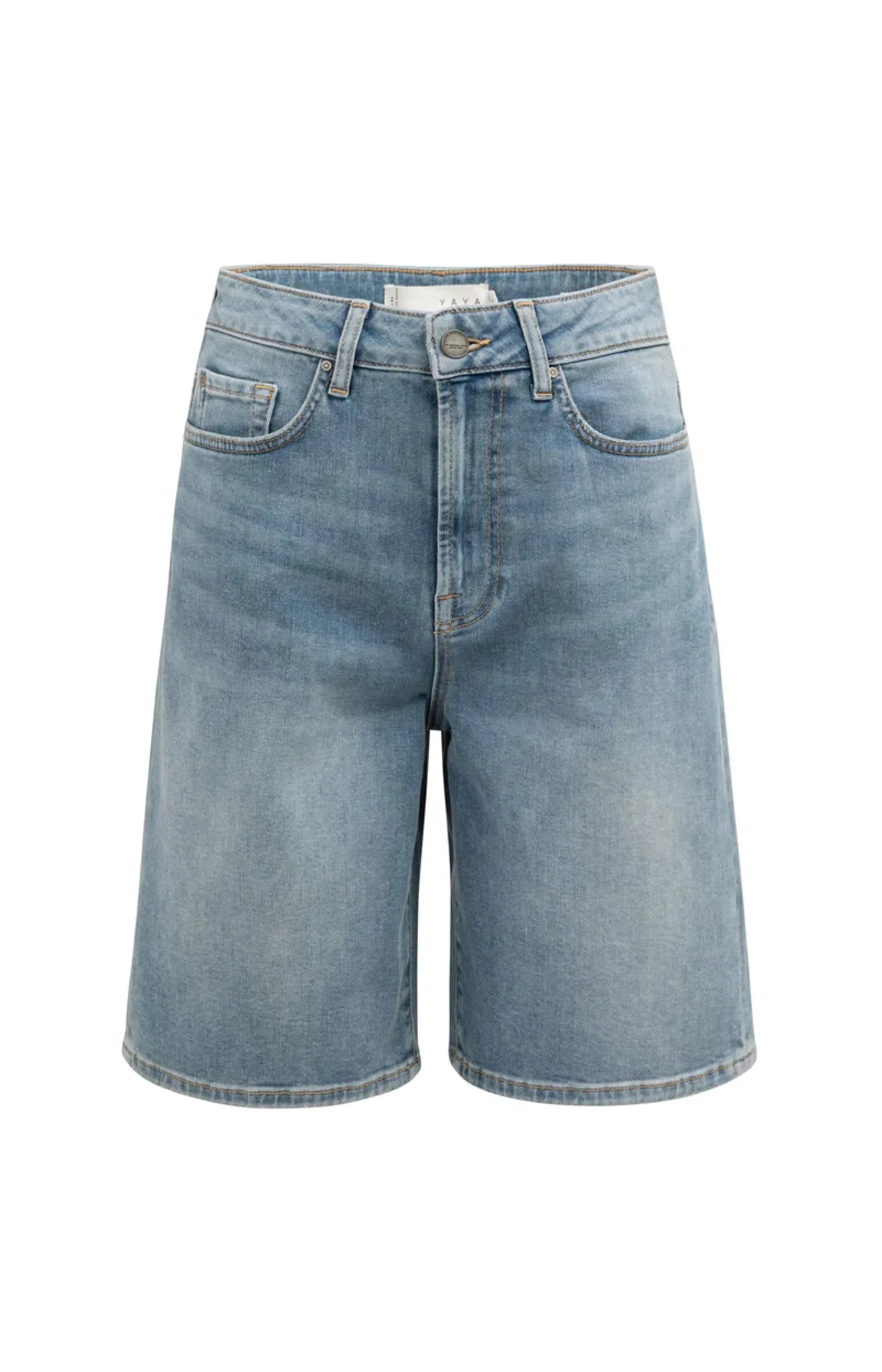 Denim-Bermudas mit normaler Passform