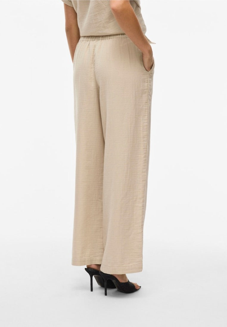 Vila Damen Hosen Feather Gray