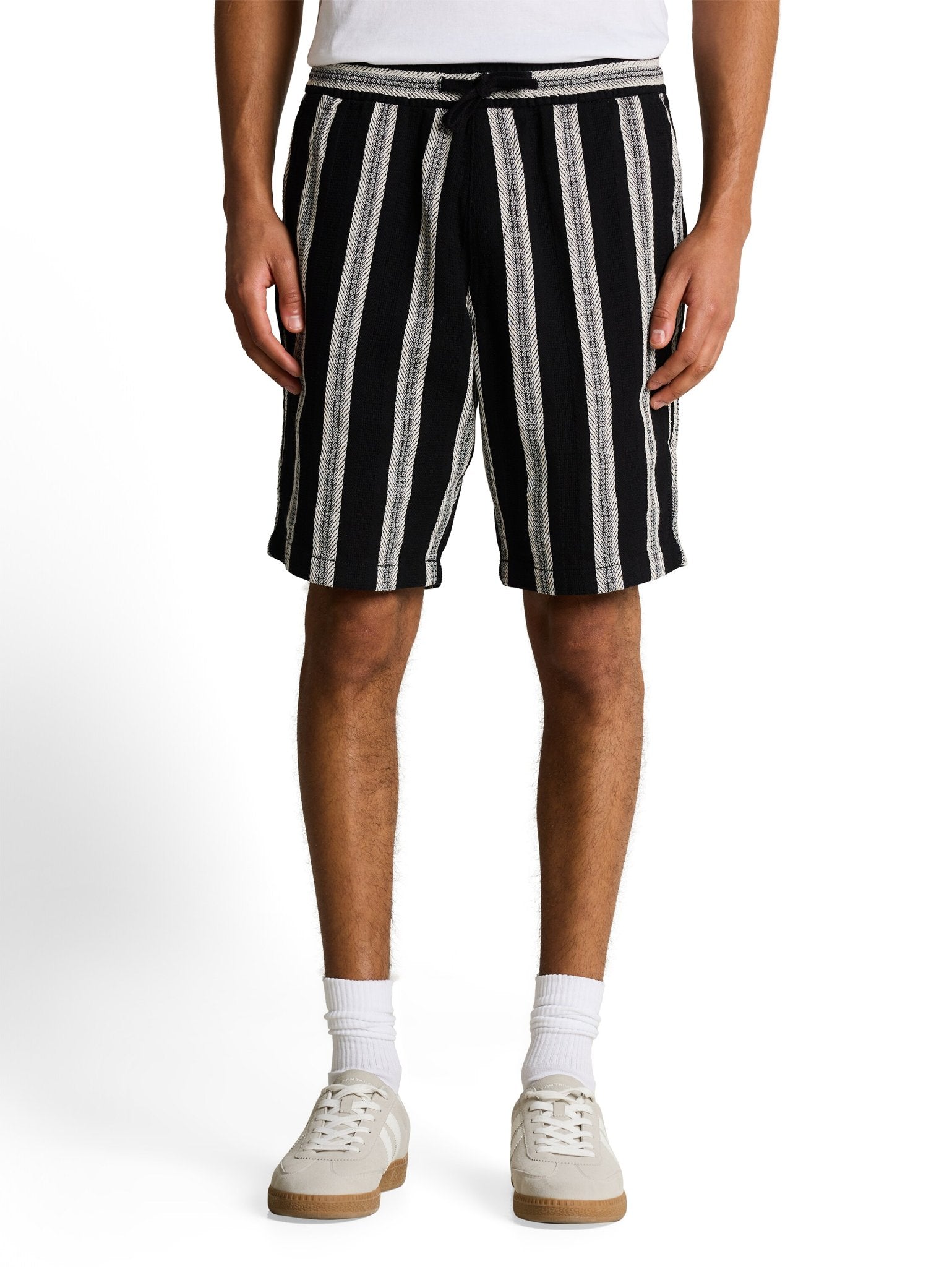 Tom Tailor denim Herren Shorts Black Big Strip
