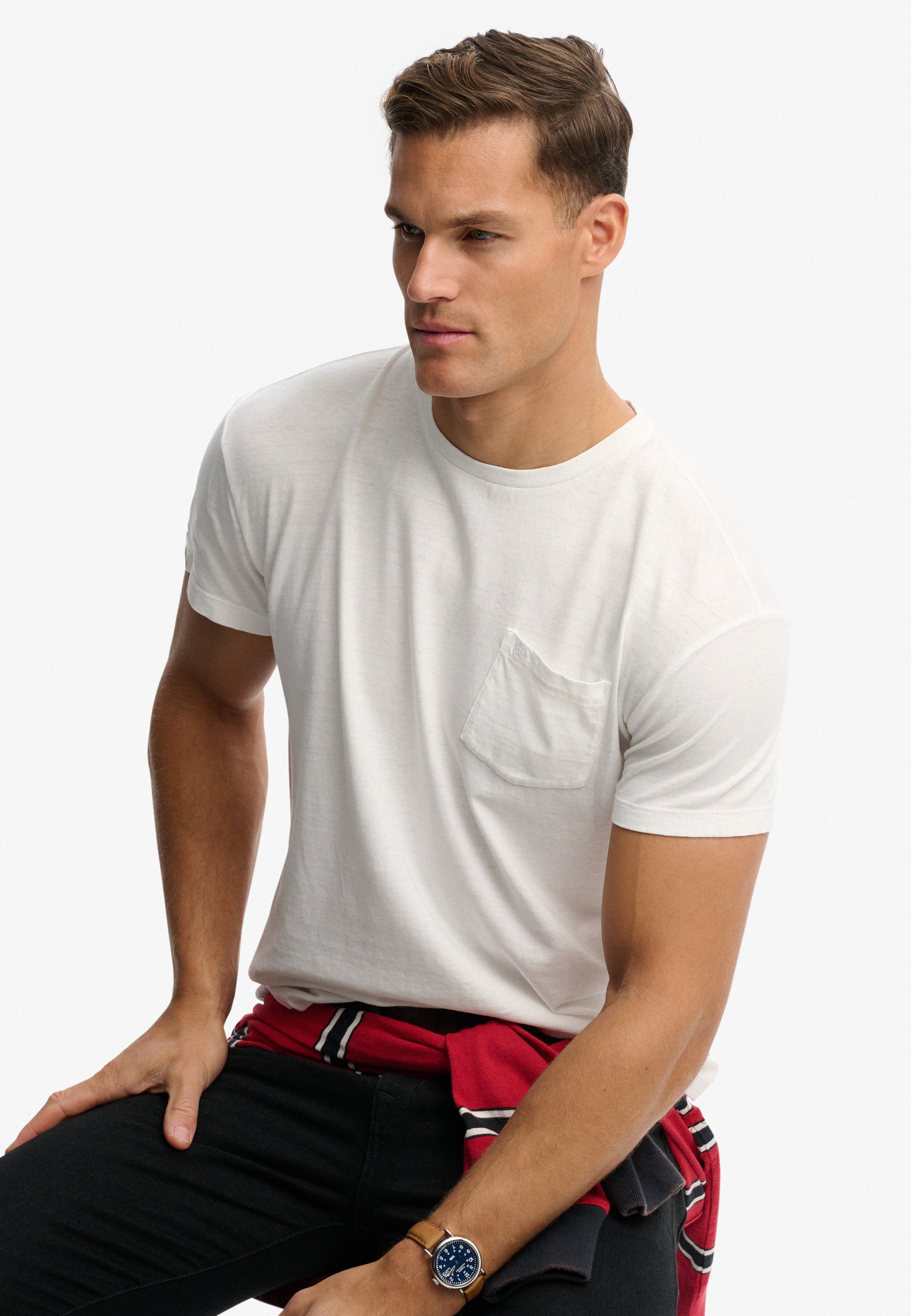 Superdry Men Herren T-Shirts kurz Ky Lime White