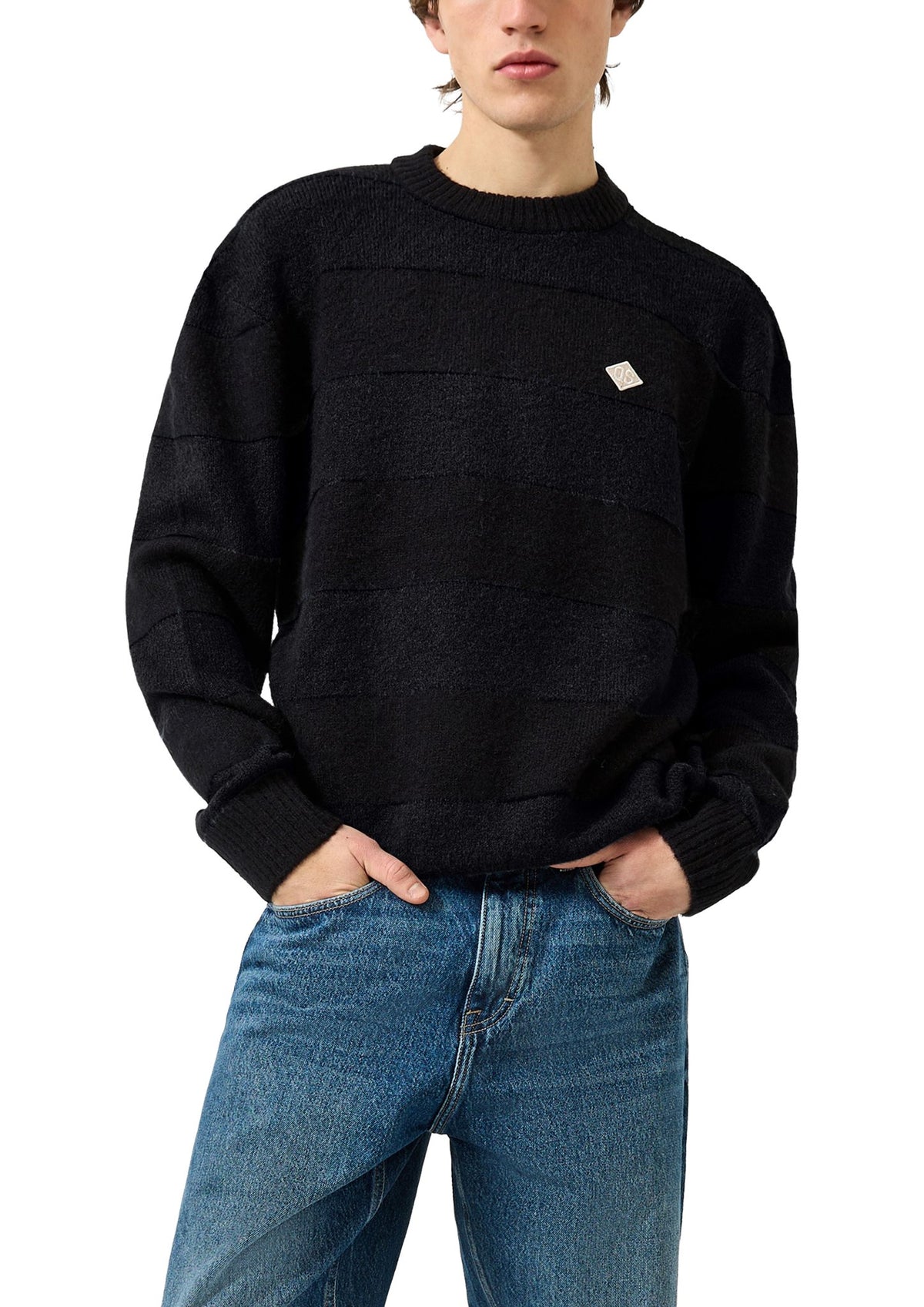 QS by S.Oliver Herren Pullover Grey/Black