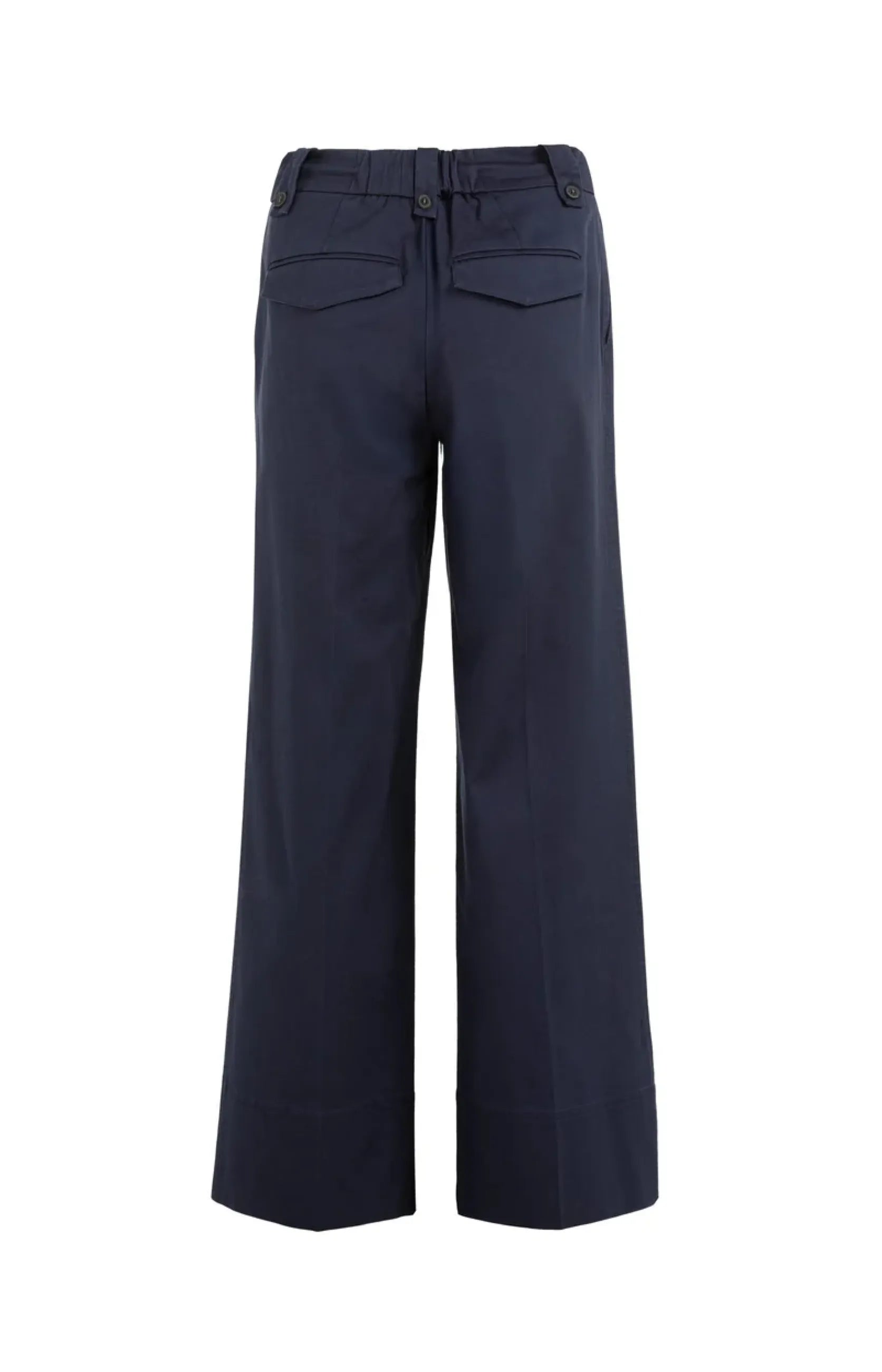 Hose mit Bundfalten, weitem Bein und Kordelzug in der Taille - Blau