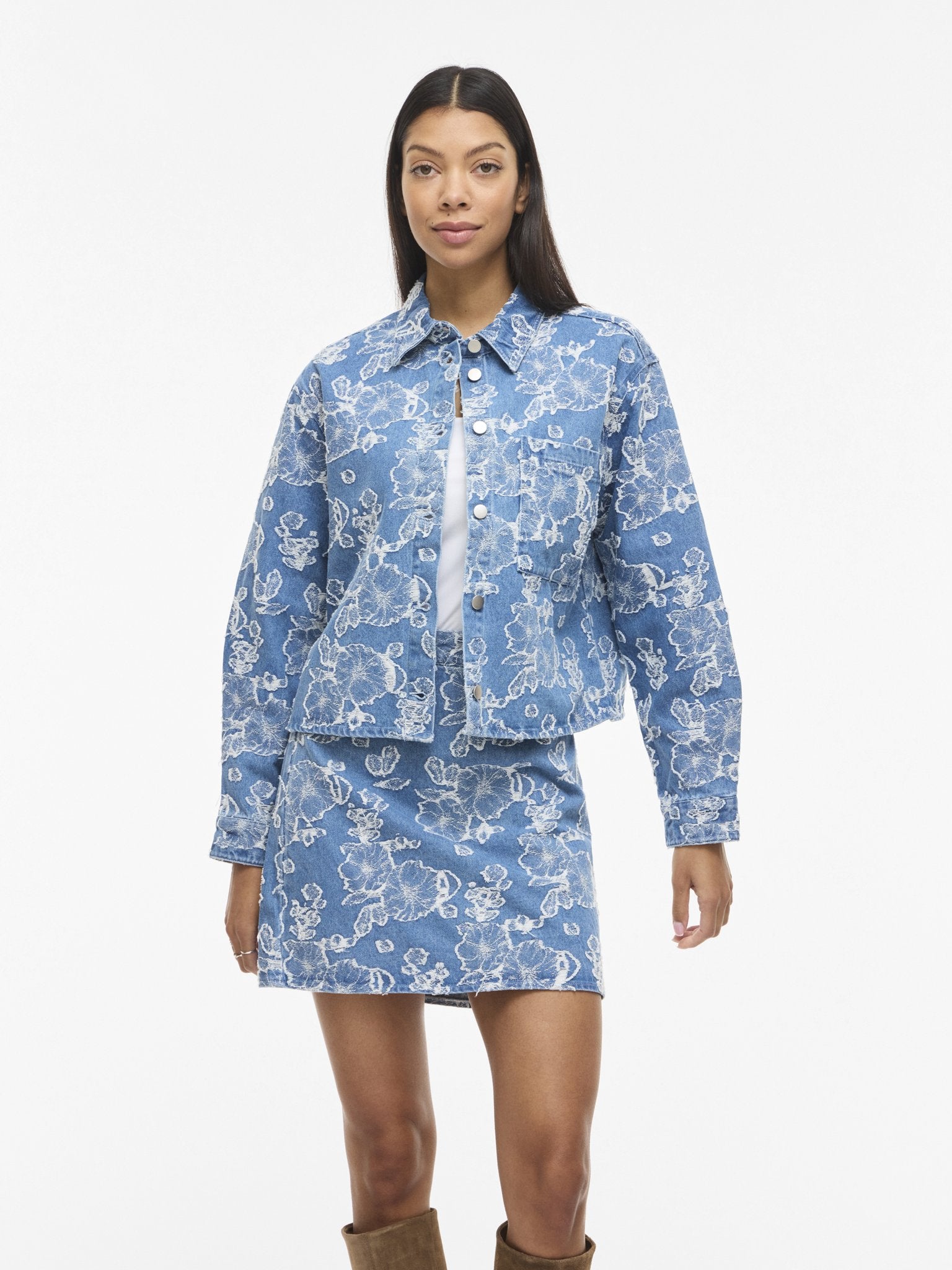 Vila Damen Jacken Light Blue Denim
