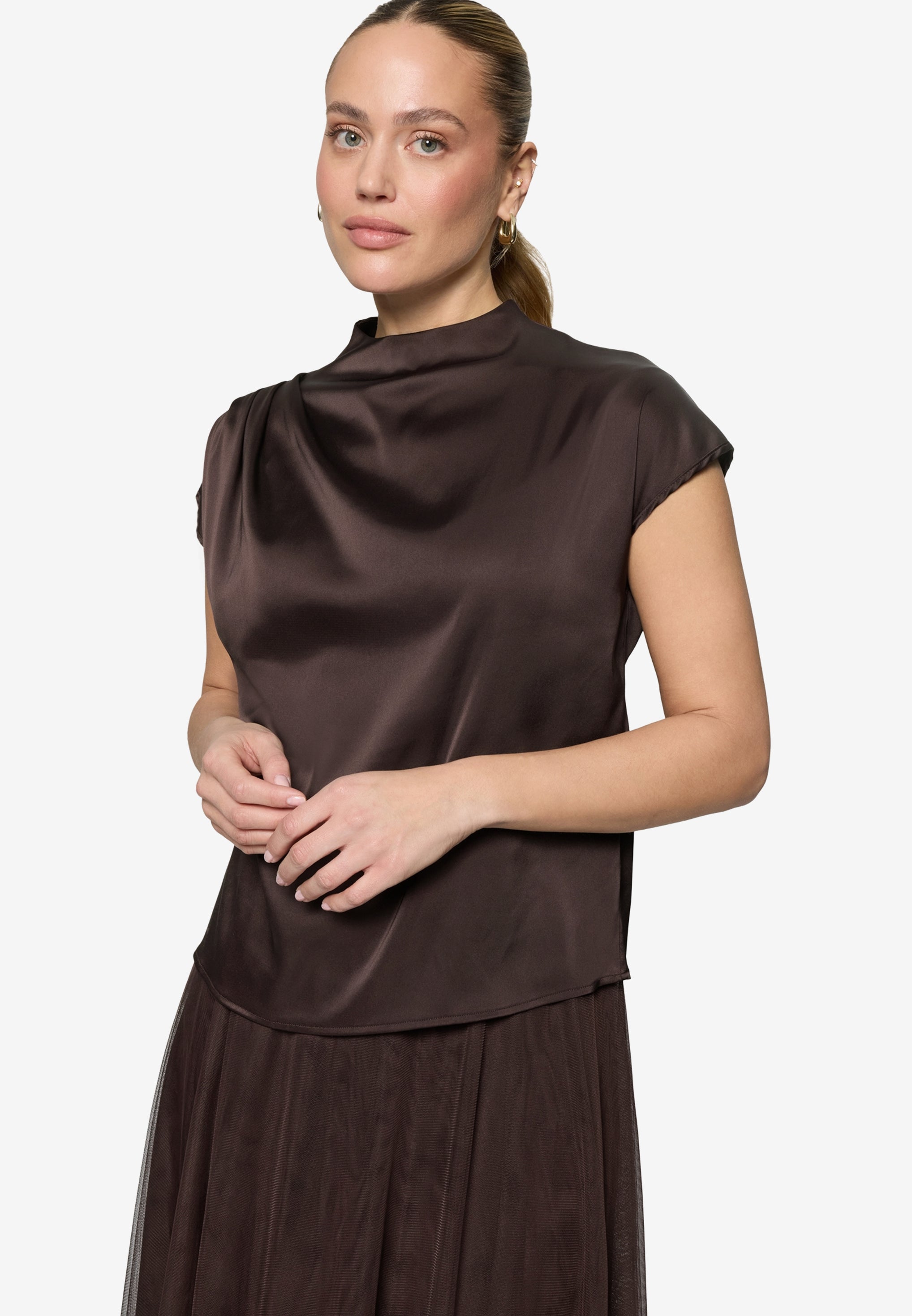 Zero Damen Blusen kurz Chocolate Plum