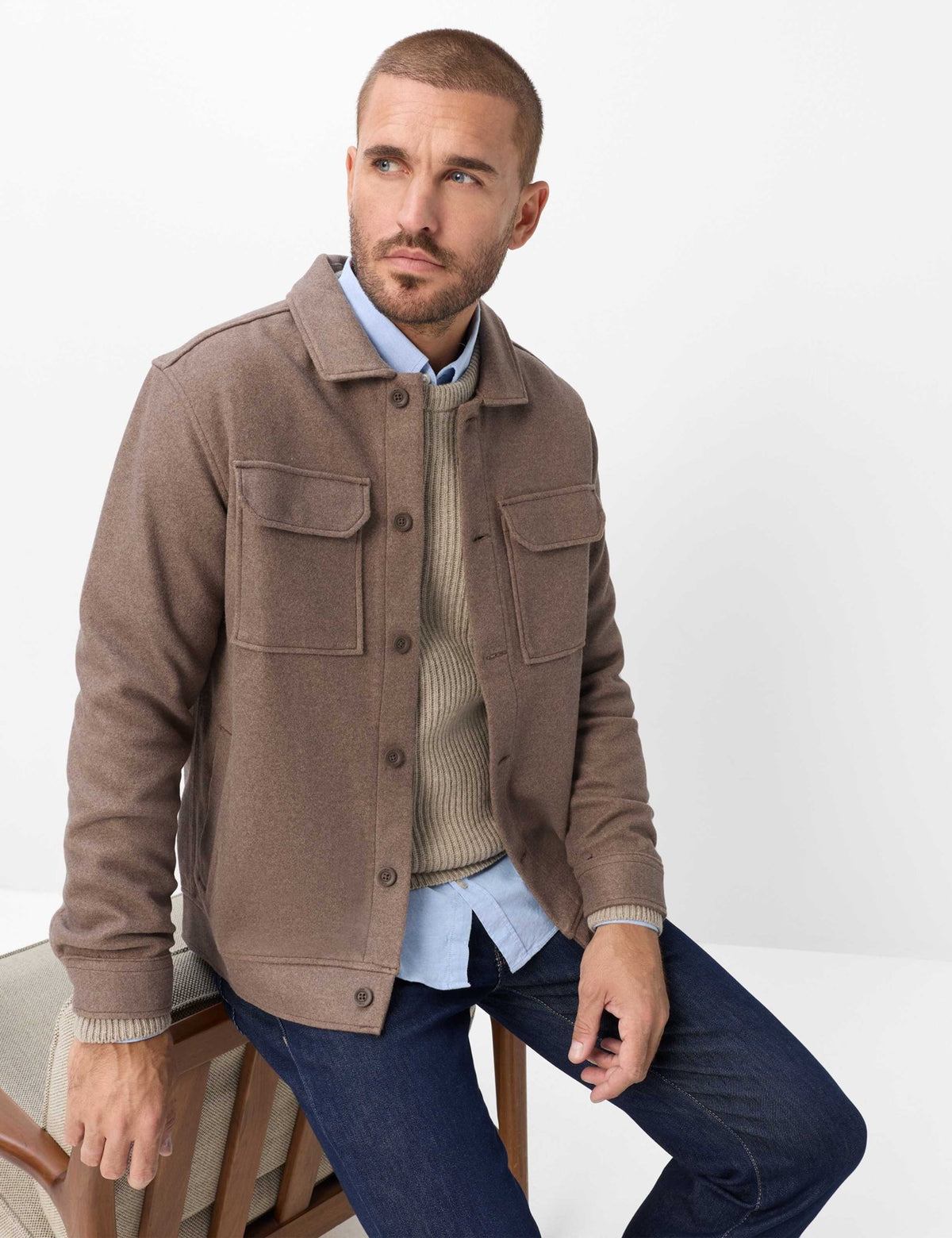Brax Herren Sweatshirts Chocolate