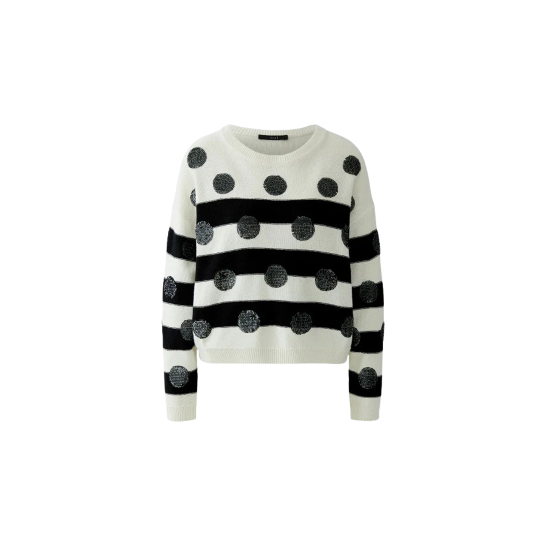 Oui Damen Pullover White Blac