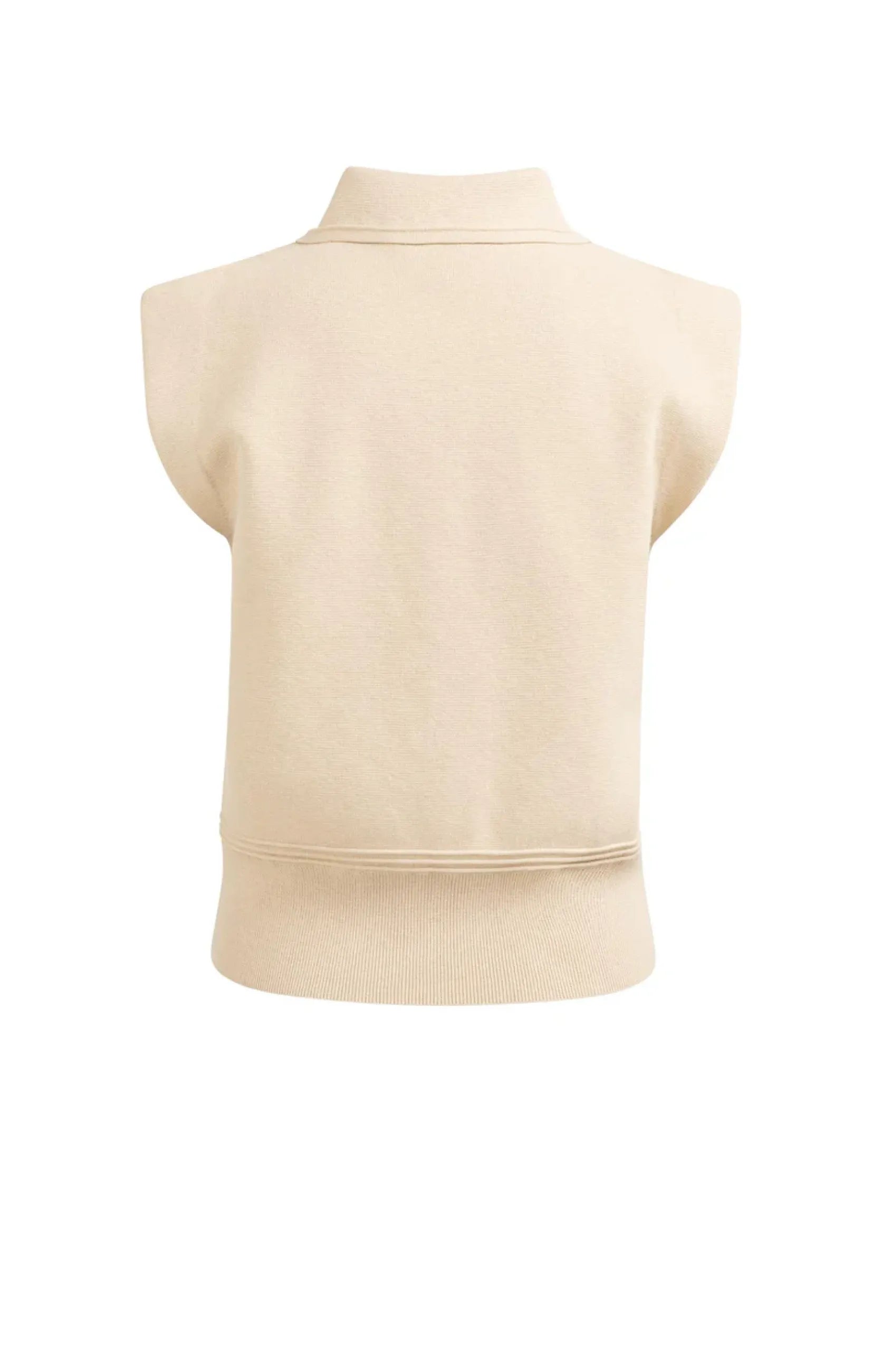 Ärmelloser Pullover mit Kragen und Knöpfen