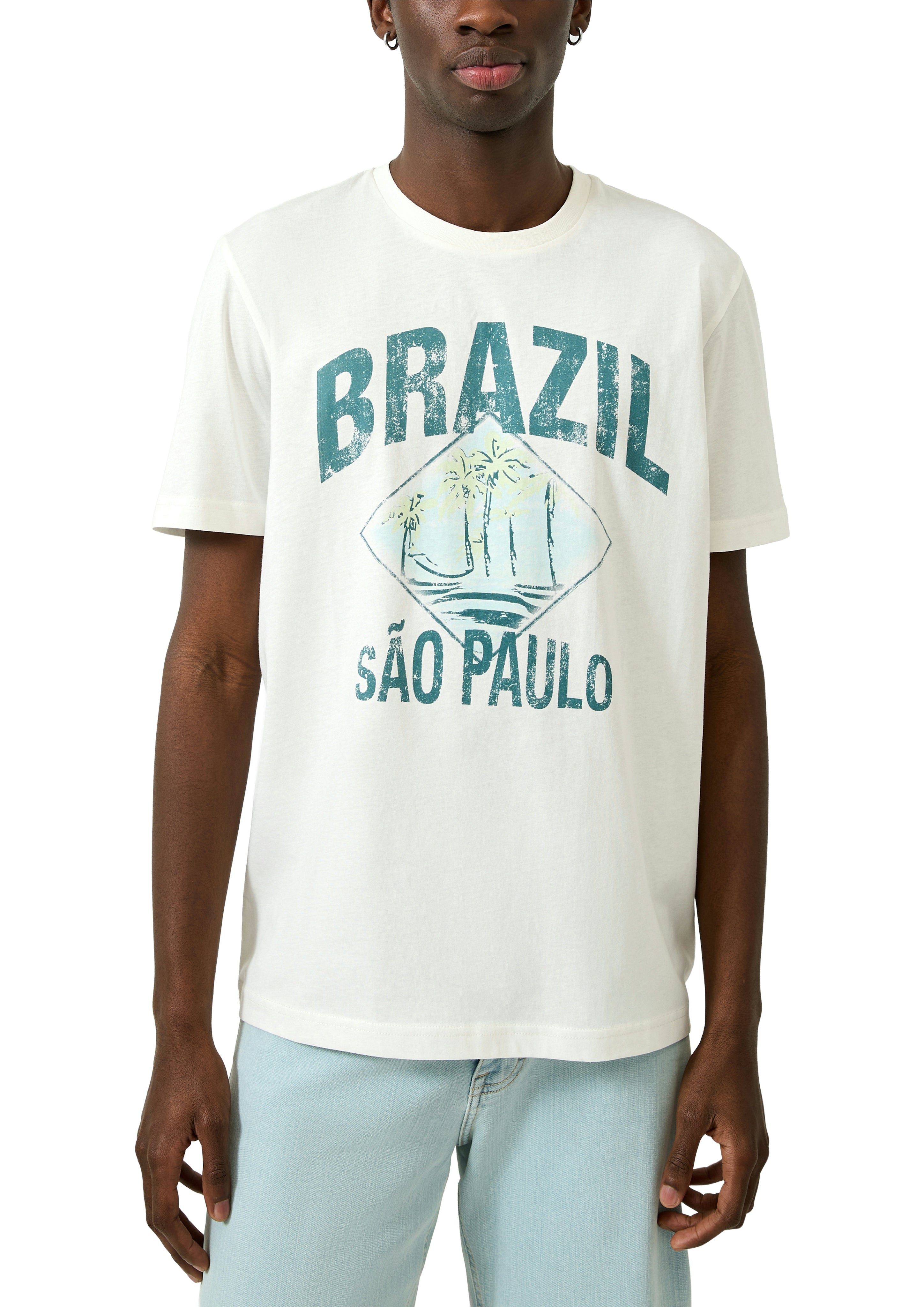 QS by S.Oliver Herren T-Shirts kurz White