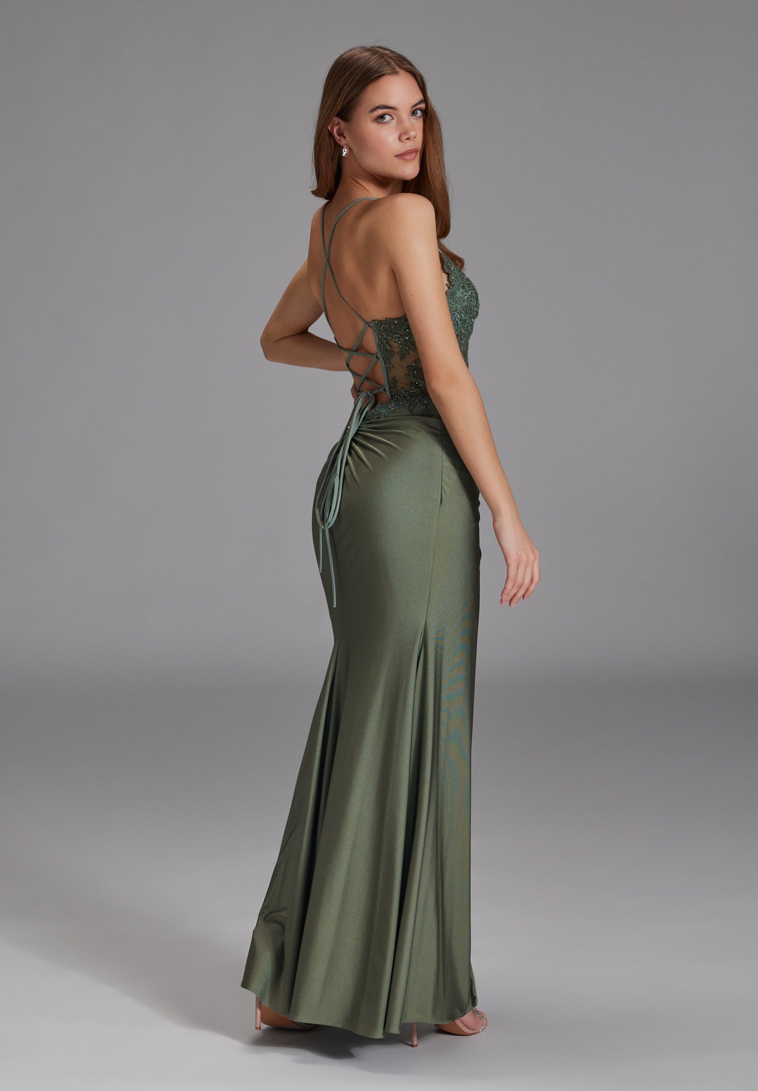 Swing Damen Kleider Matcha Gree