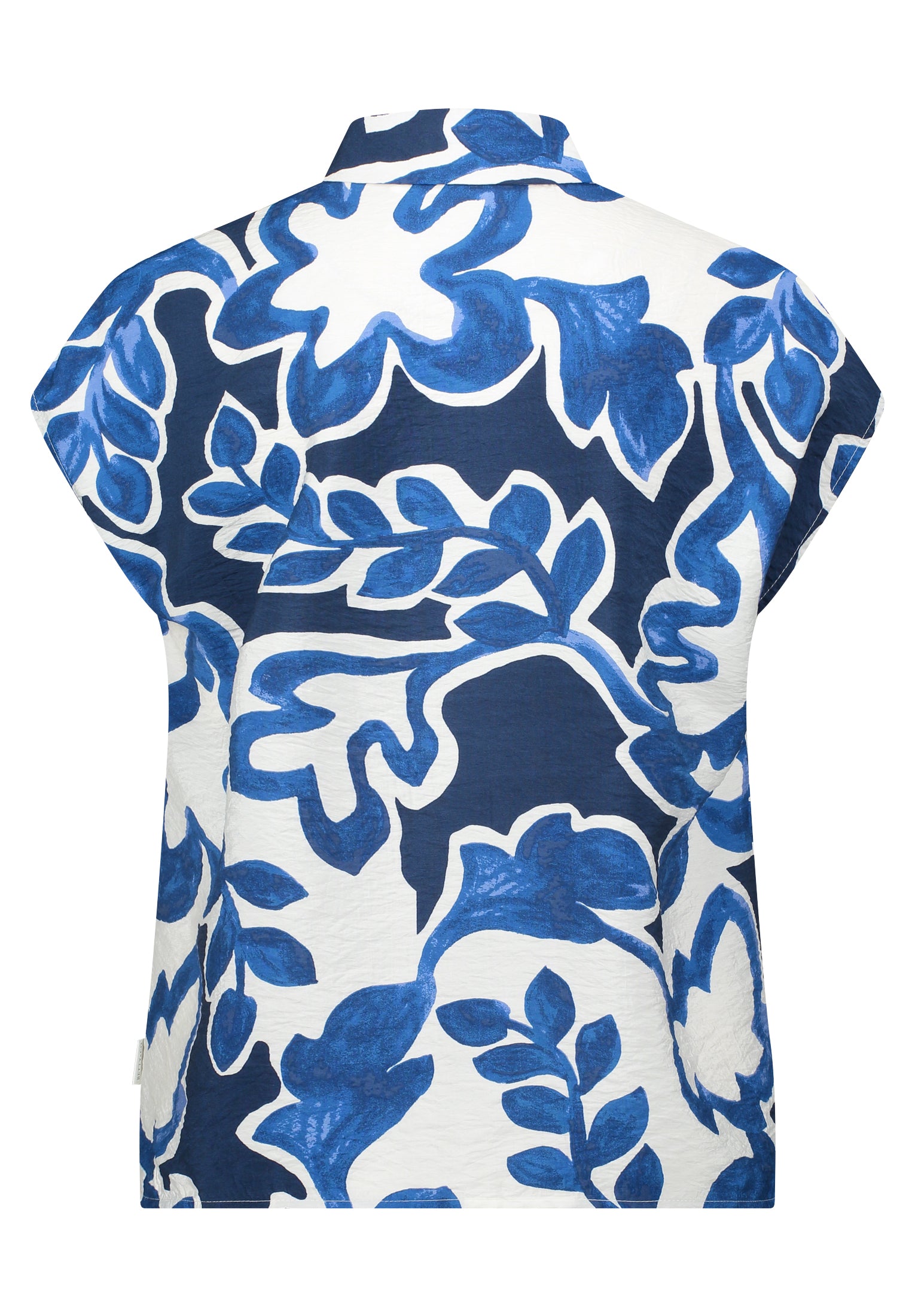 Betty & Co Damen Blusen kurz Cream/Dark Blue