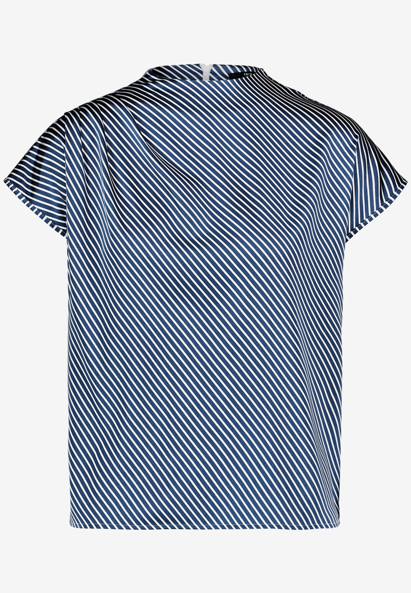 Zero Damen Blusen kurz Dark Blue/White