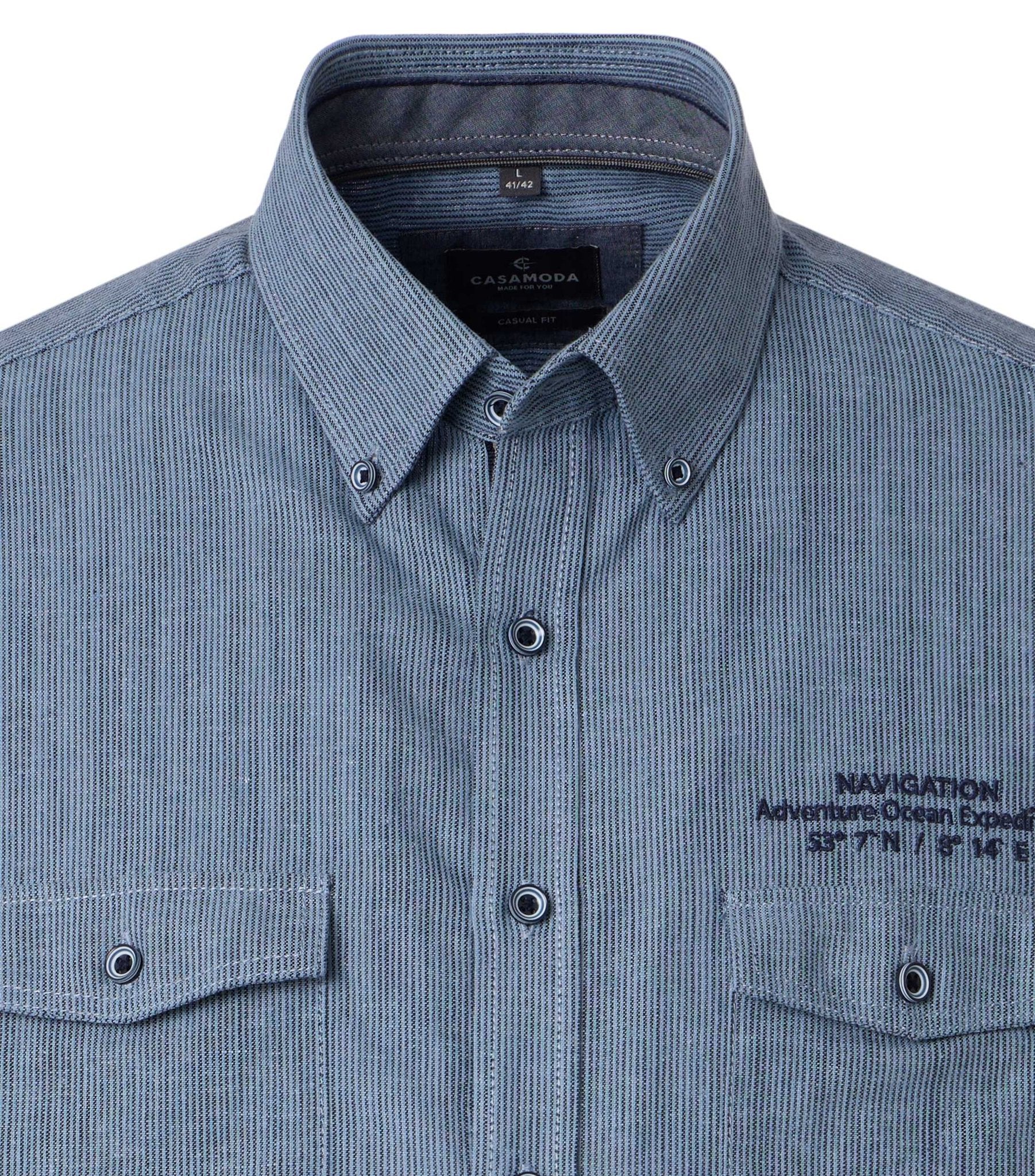 Casa Moda Herren Hemden kurz Blau