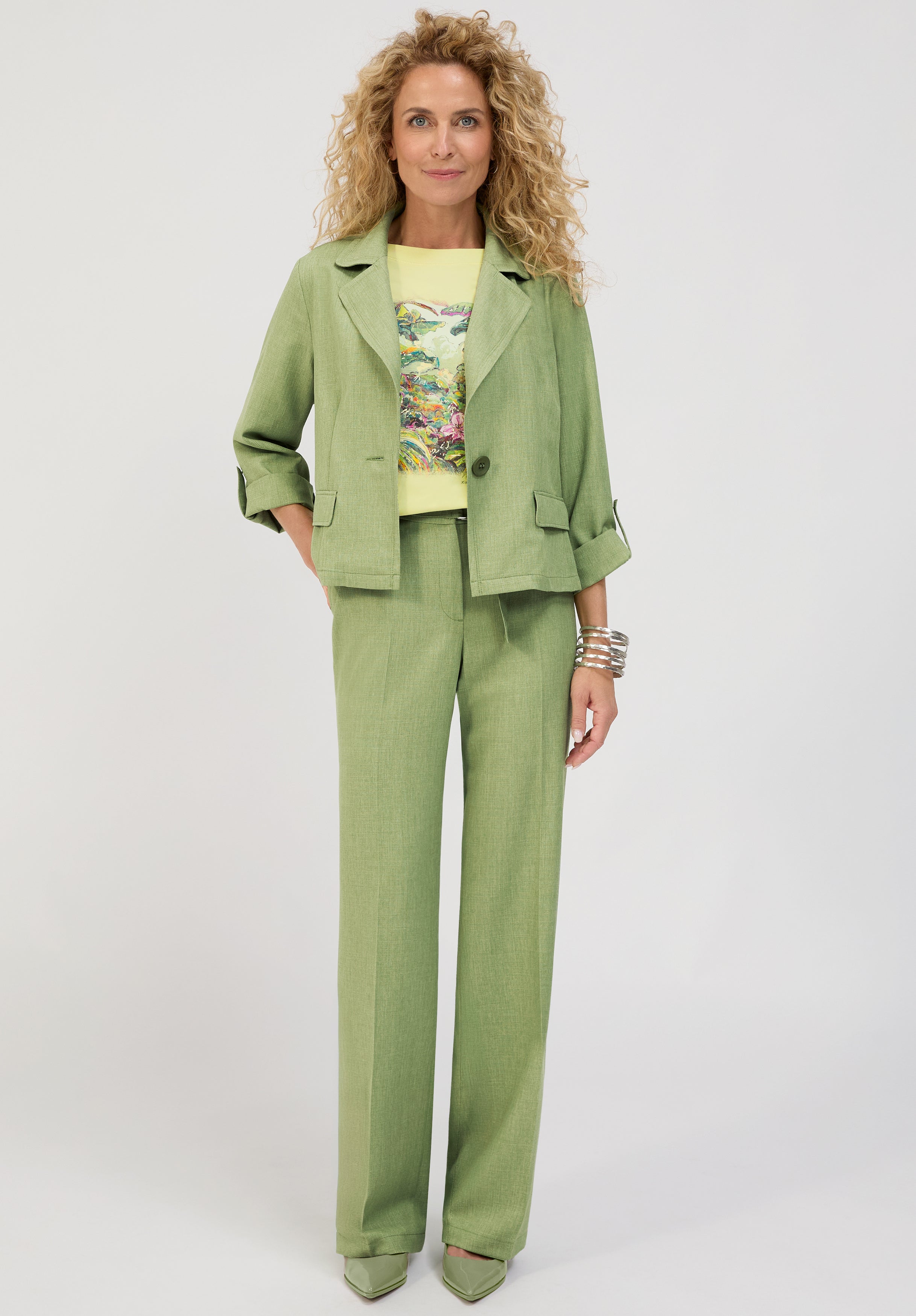 Bianca Damen Blazer Pistachio Melan