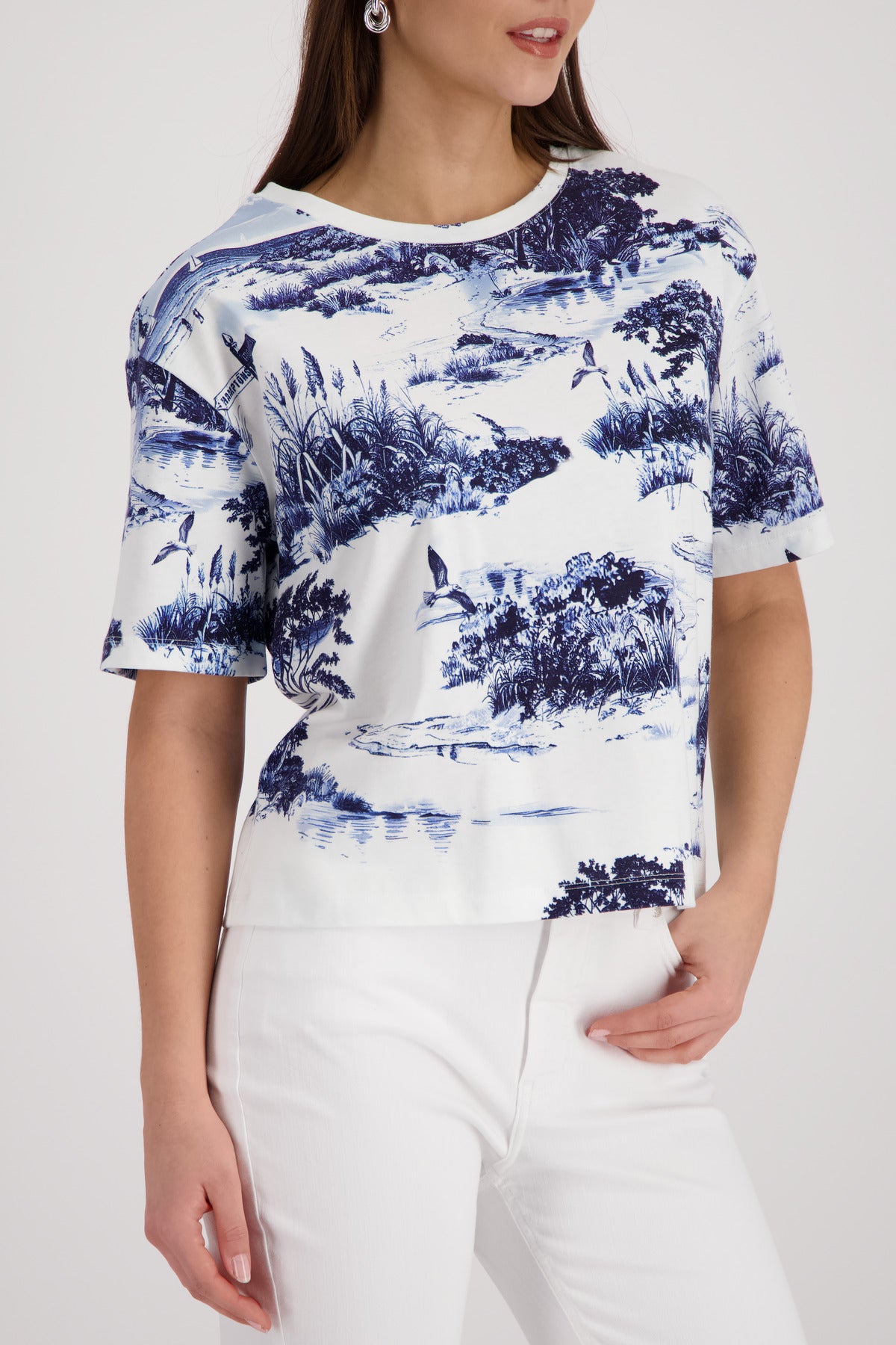 Monari Damen T-Shirts Marine Gemu