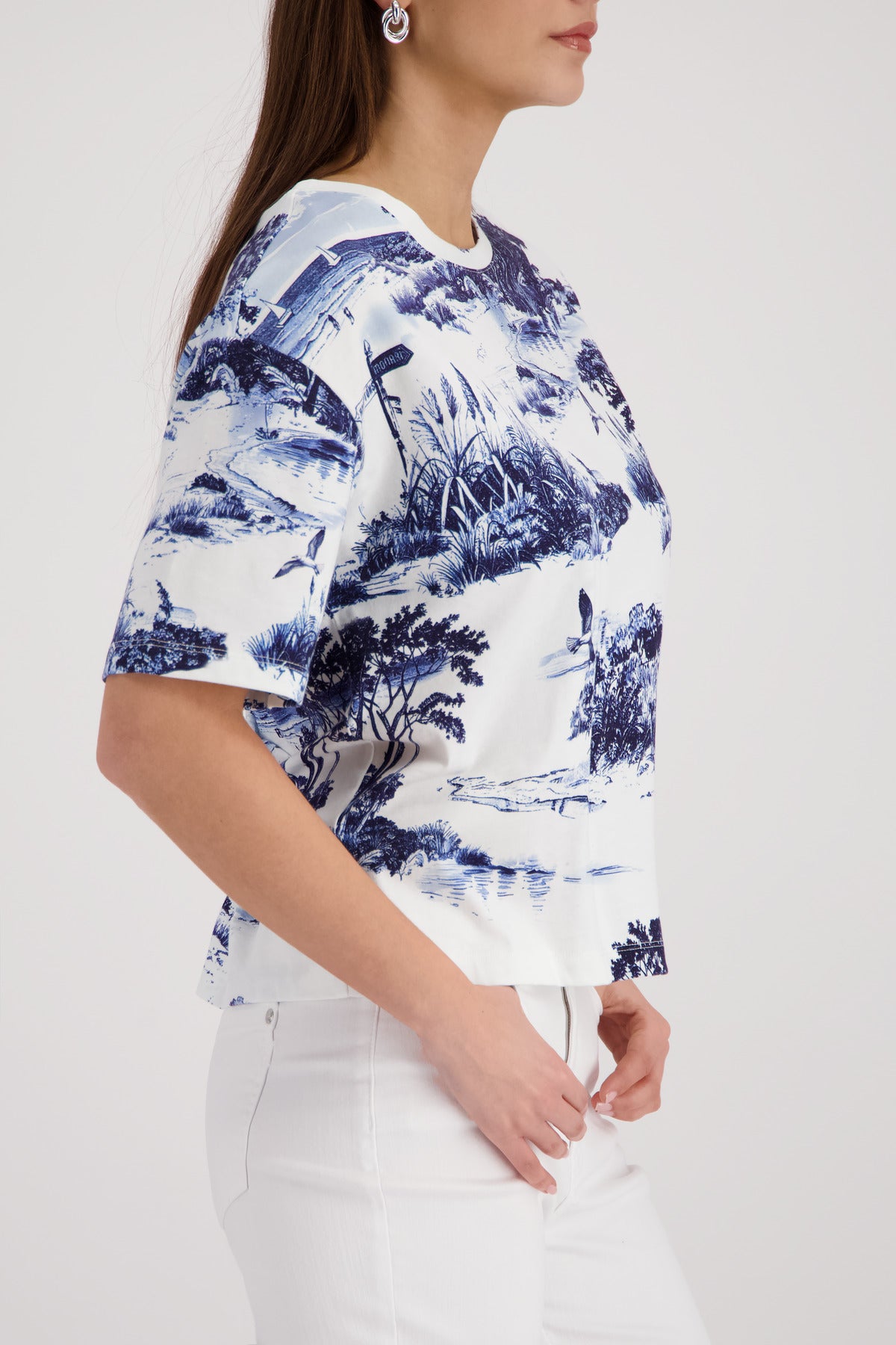 Monari Damen T-Shirts Marine Gemu