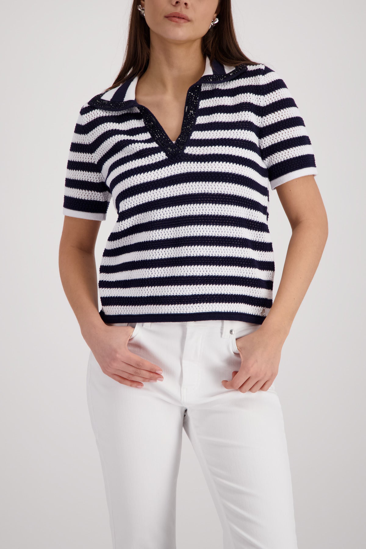 Monari Damen Pullover Marine Ring